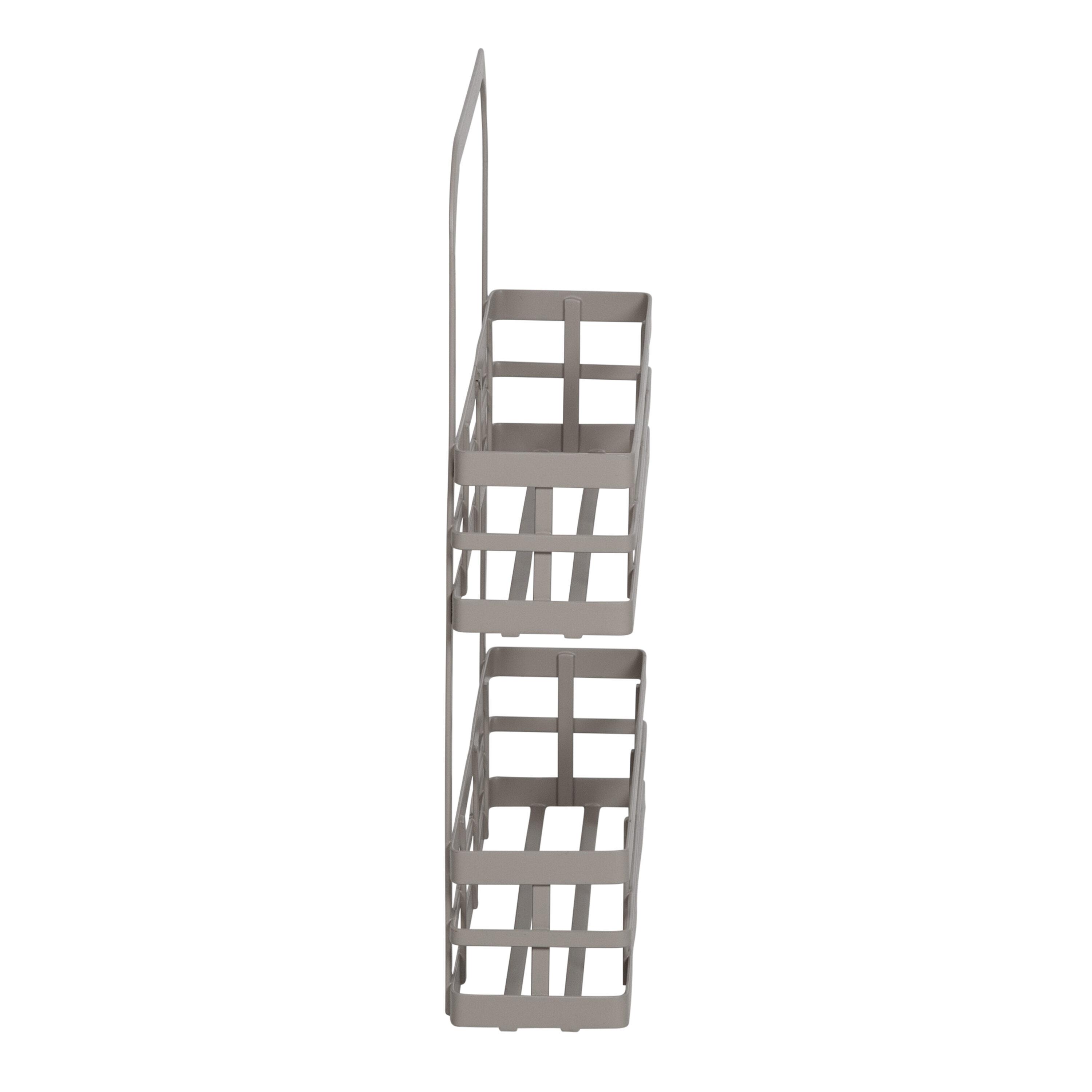 Honey-Can-Do Steel 2-Tier 15" H Hanging Spice Rack, Gray