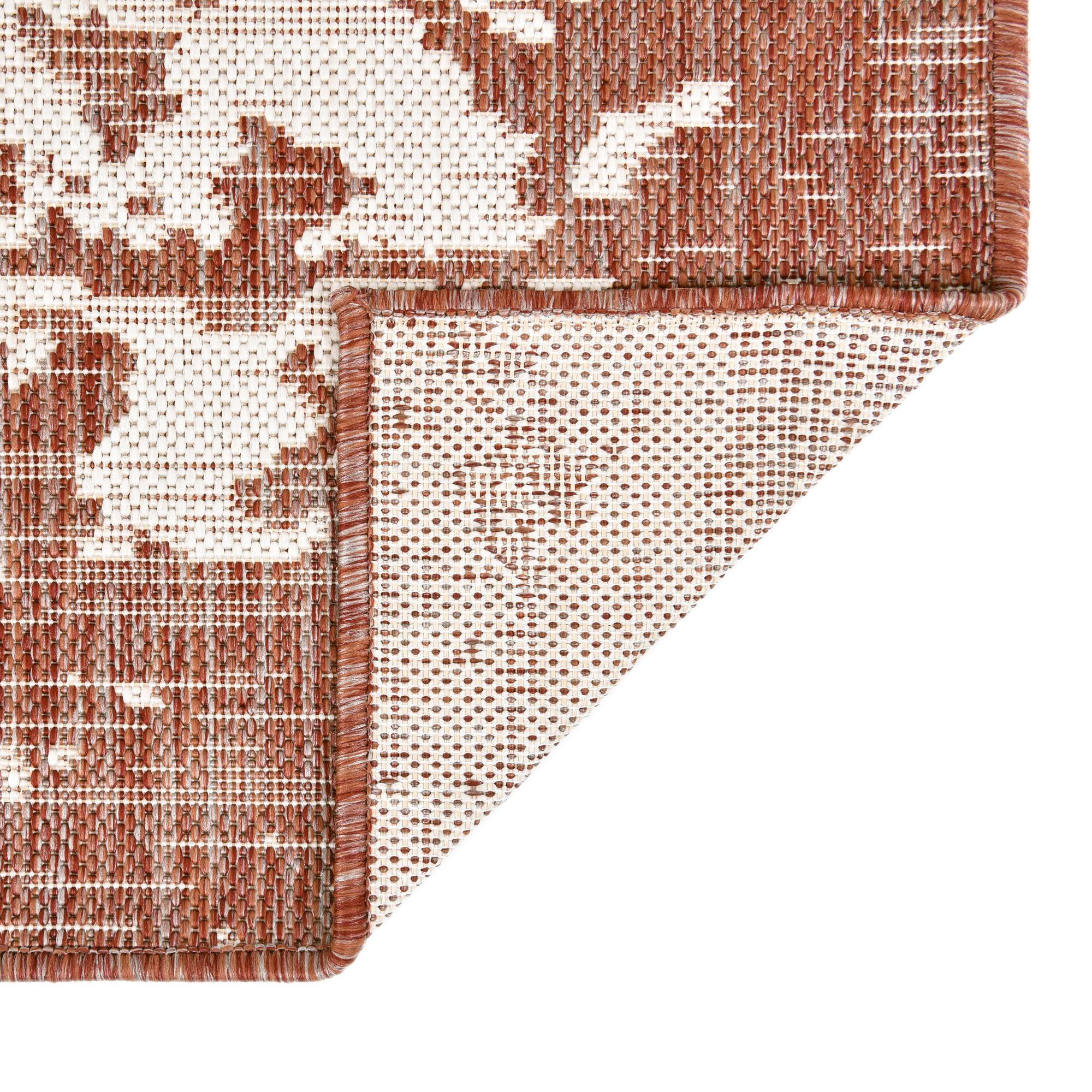 Jill Zarin Outdoor Collection Area Rug - Dubai (7' 1" x 10' Rectangle Rust Red/Ivory)