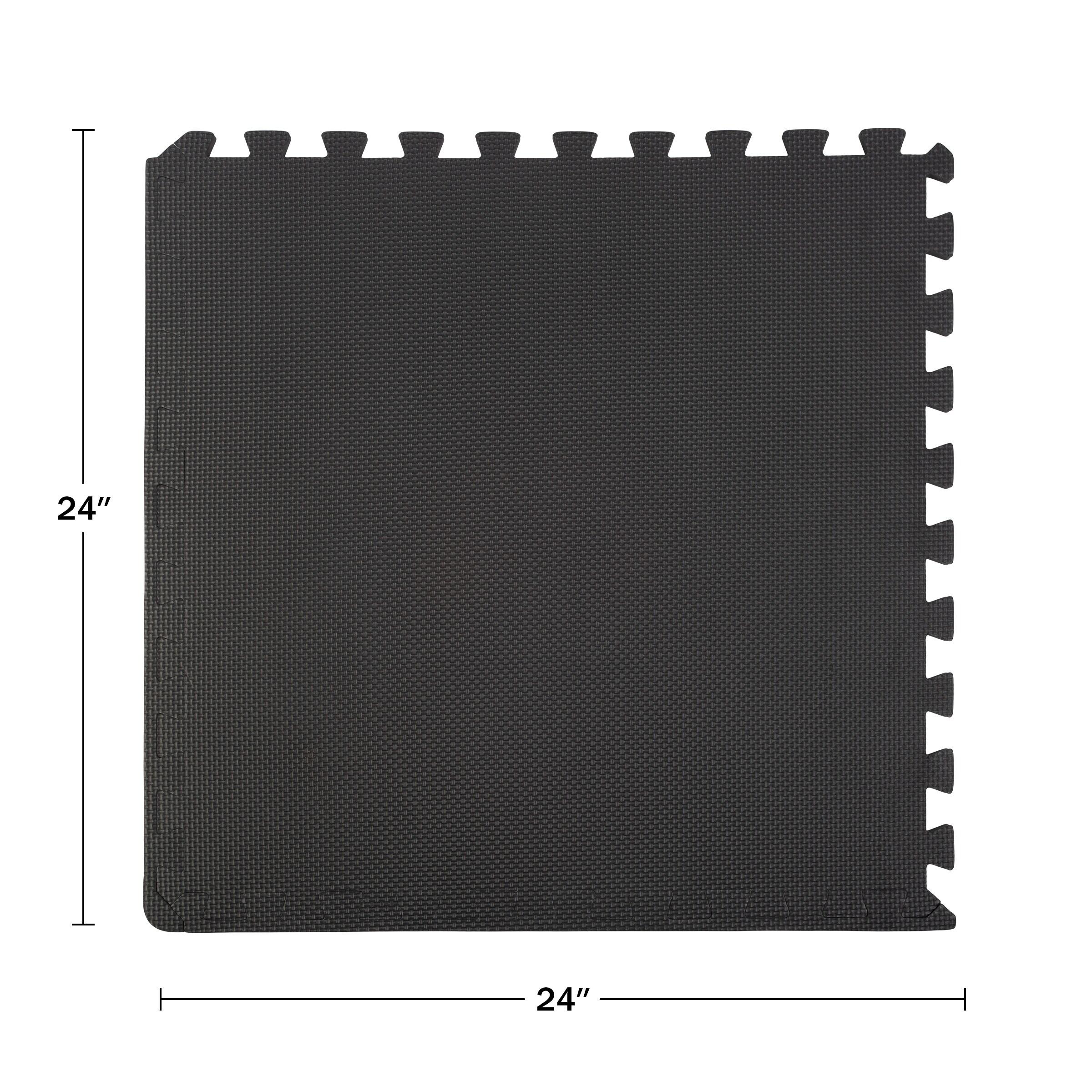 Fleming Supply EVA Foam Mat Floor Tiles for Yoga, Pilates, Cross Fit, and Weight Training - 24" x 24" x 0.50"