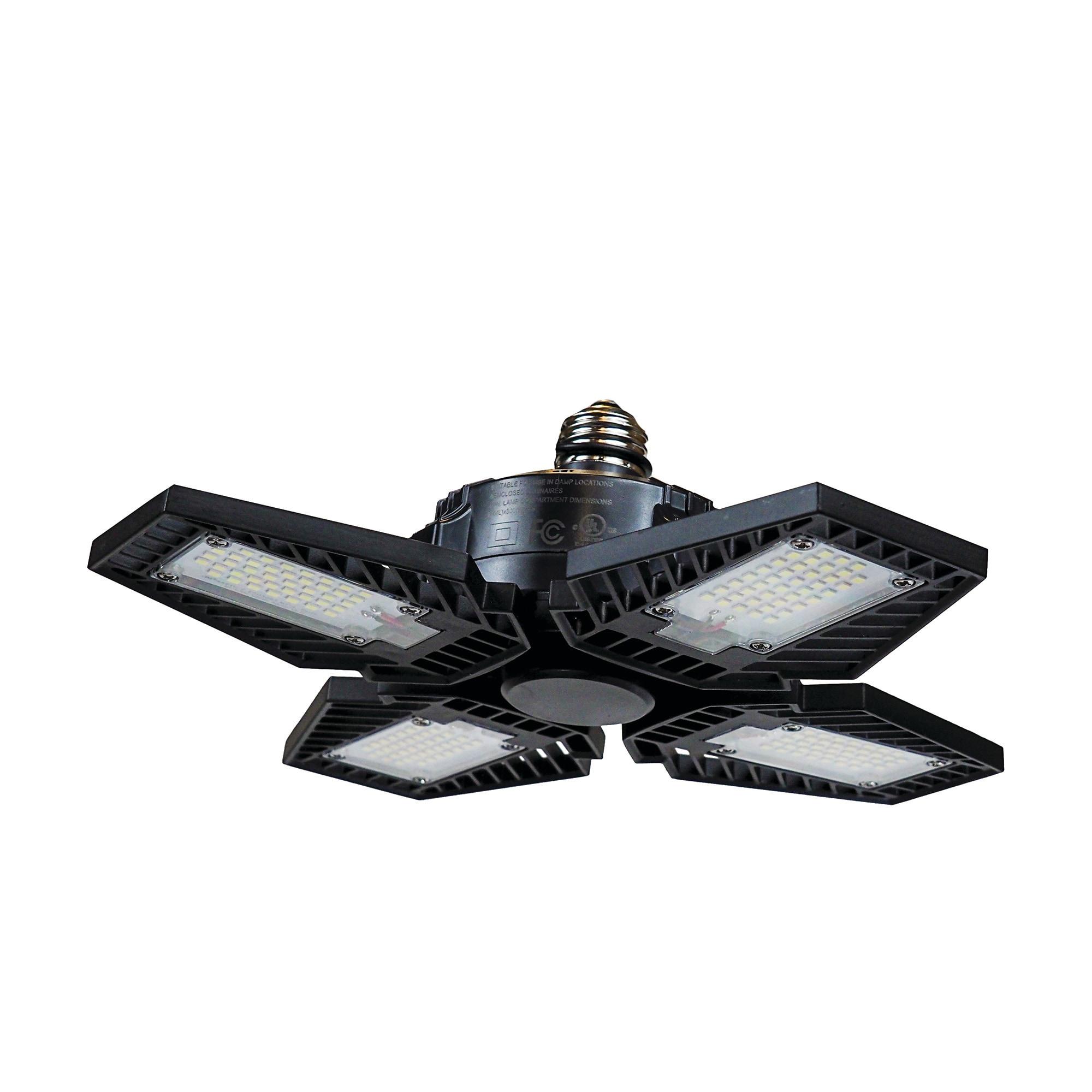 LED Garage Light,100W (700W Equivalent) 12000 Lumen 4-Head Deformable Ceiling Light, 6500K Daylight