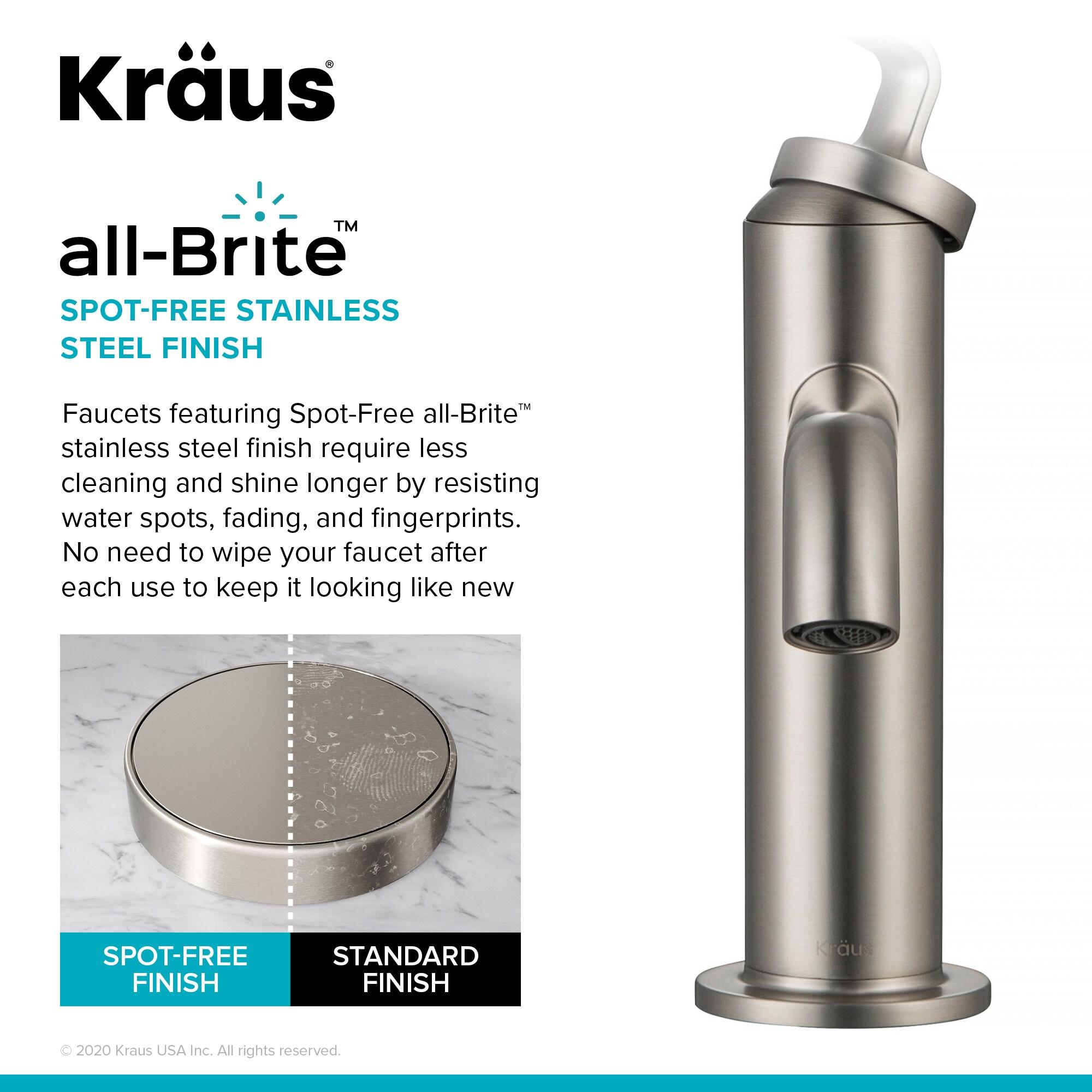 KRAUS Ramus Single Handle Bathroom Sink Faucet with Lift Rod Drain