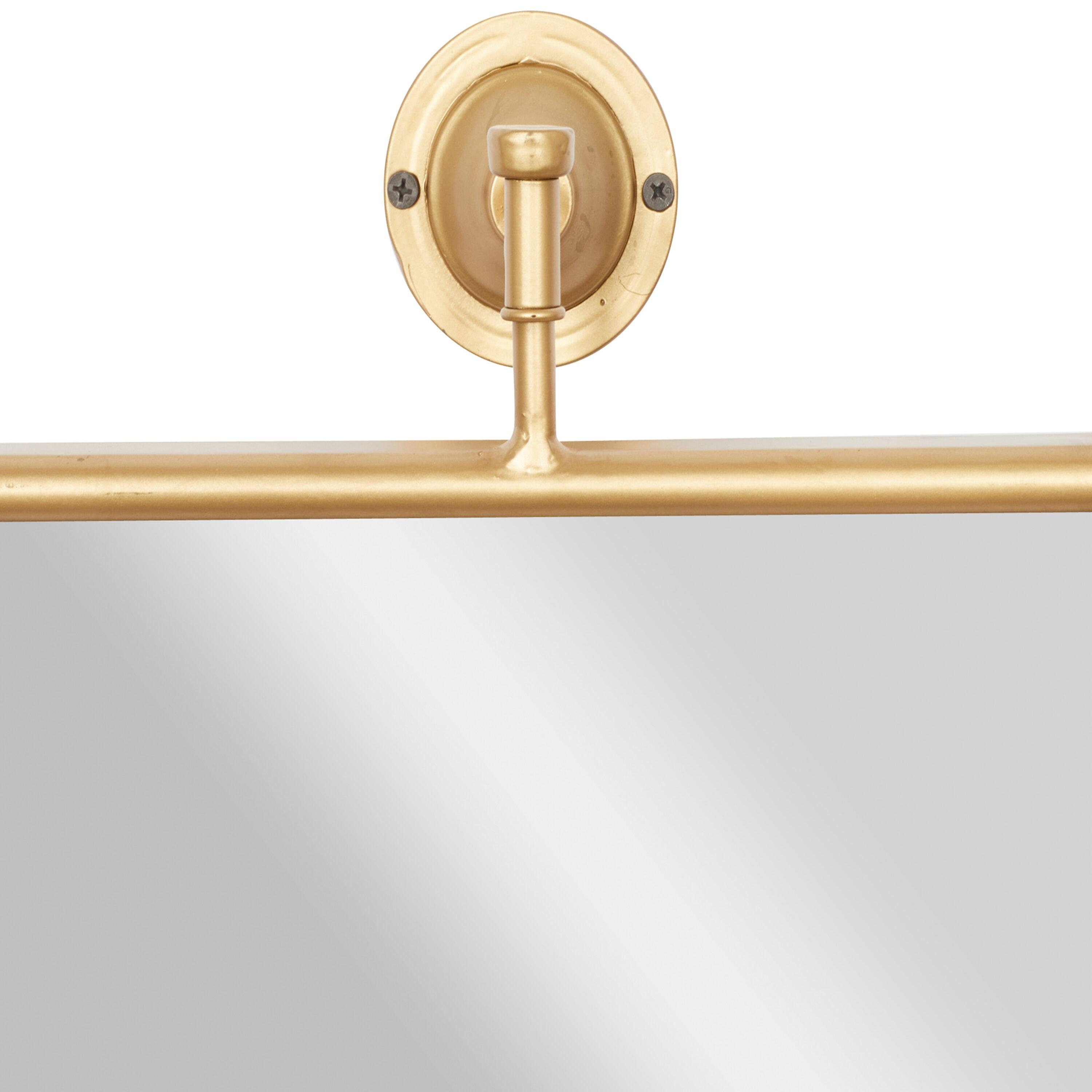 DecMode 14" x 28" Gold Dimensional Wall Mirror