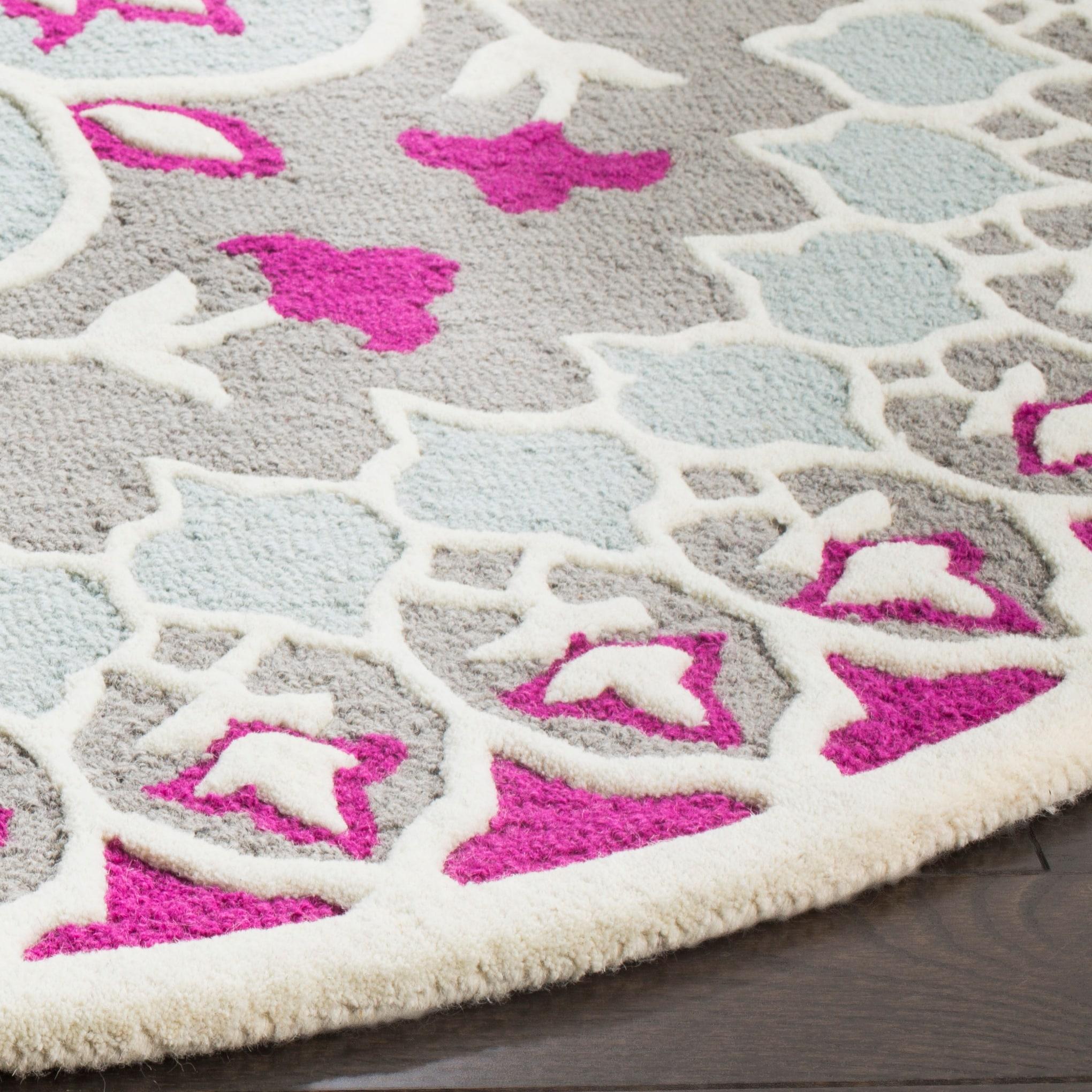 Bellagio BLG610 Hand Tufted Area Rug - Grey/Ivory - 5'x5' - Safavieh.