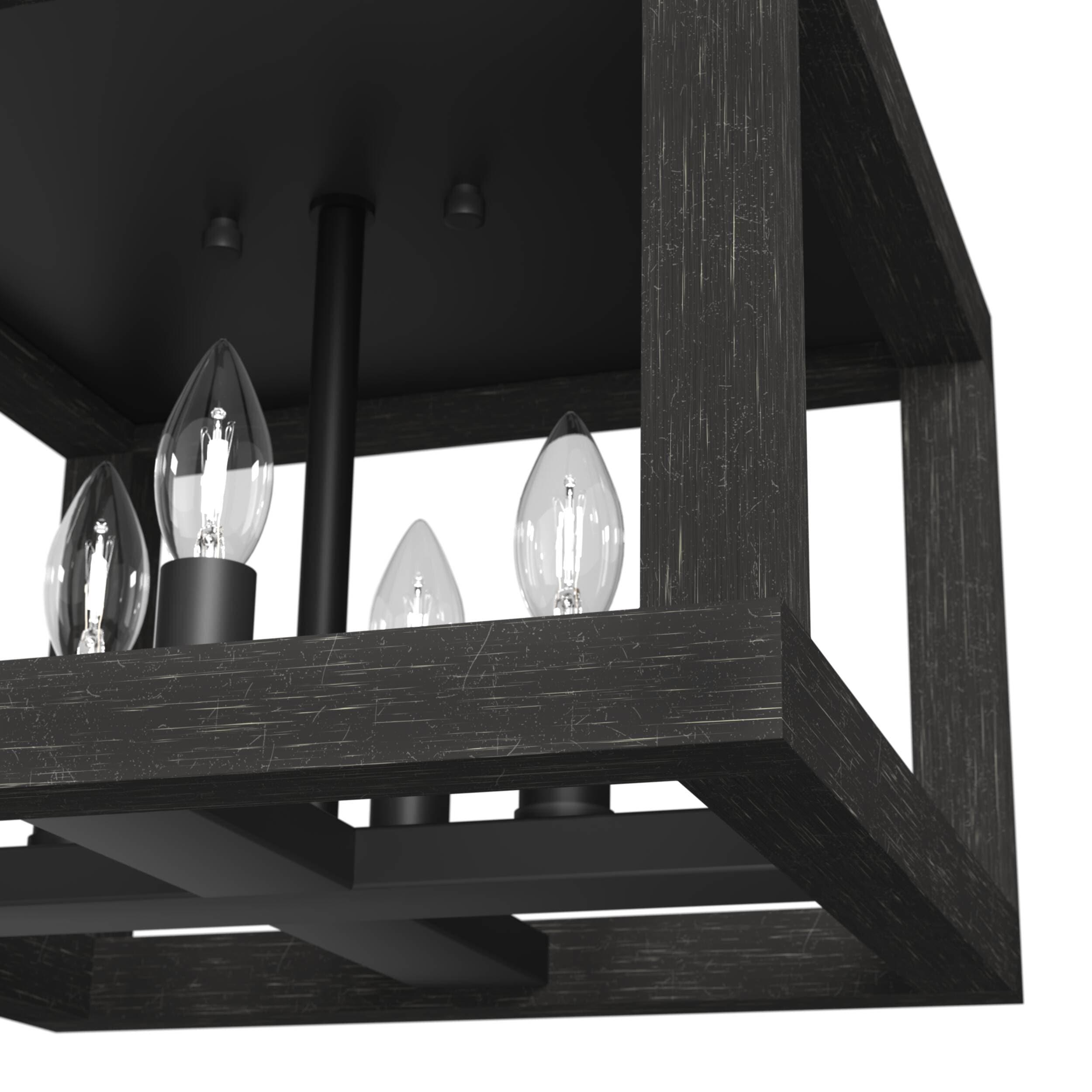 Squire Manor 4 - Light 12'' Lantern Square / Rectangle Flush Mount