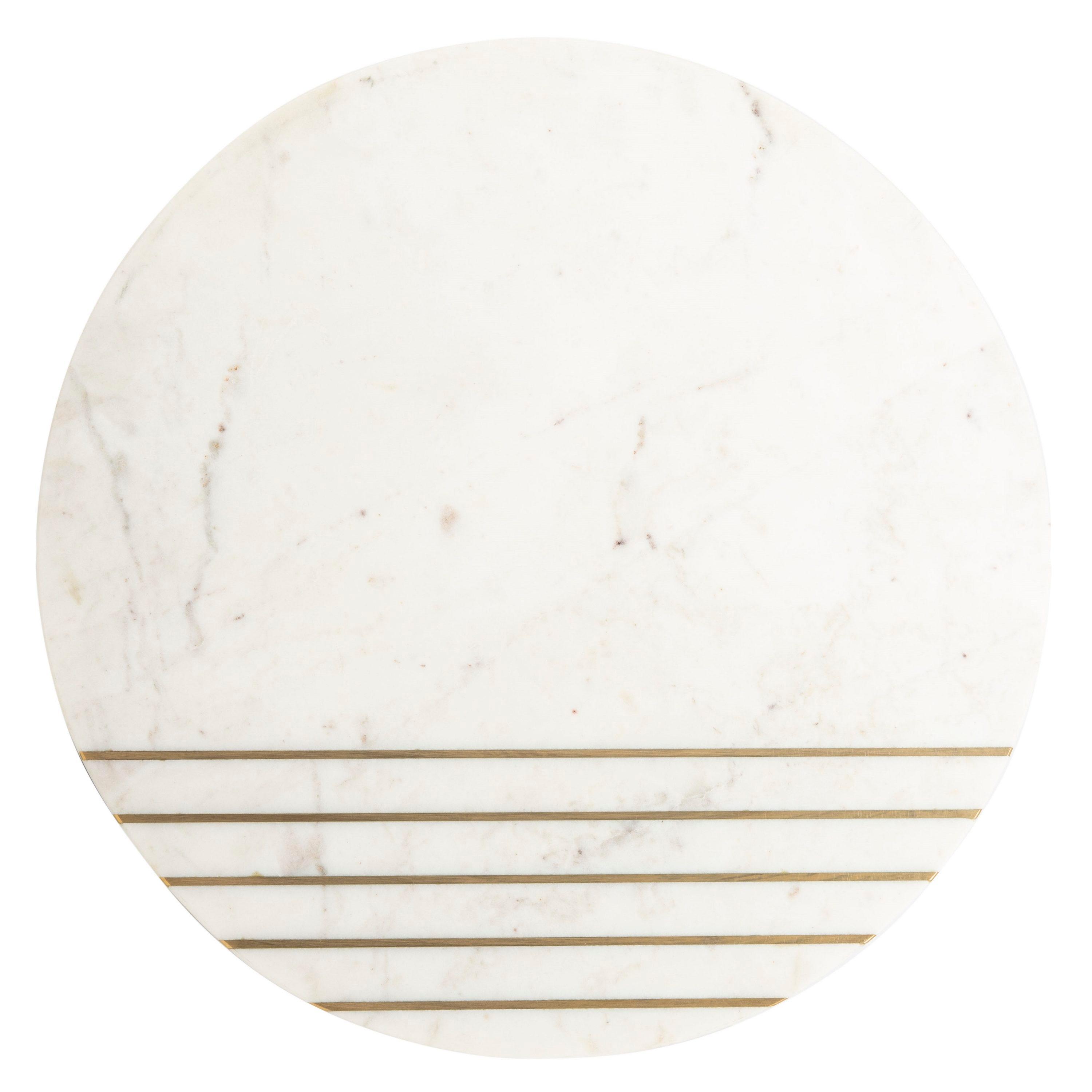 Valerie Marble Accent Table - White Marble/Brass - Safavieh.