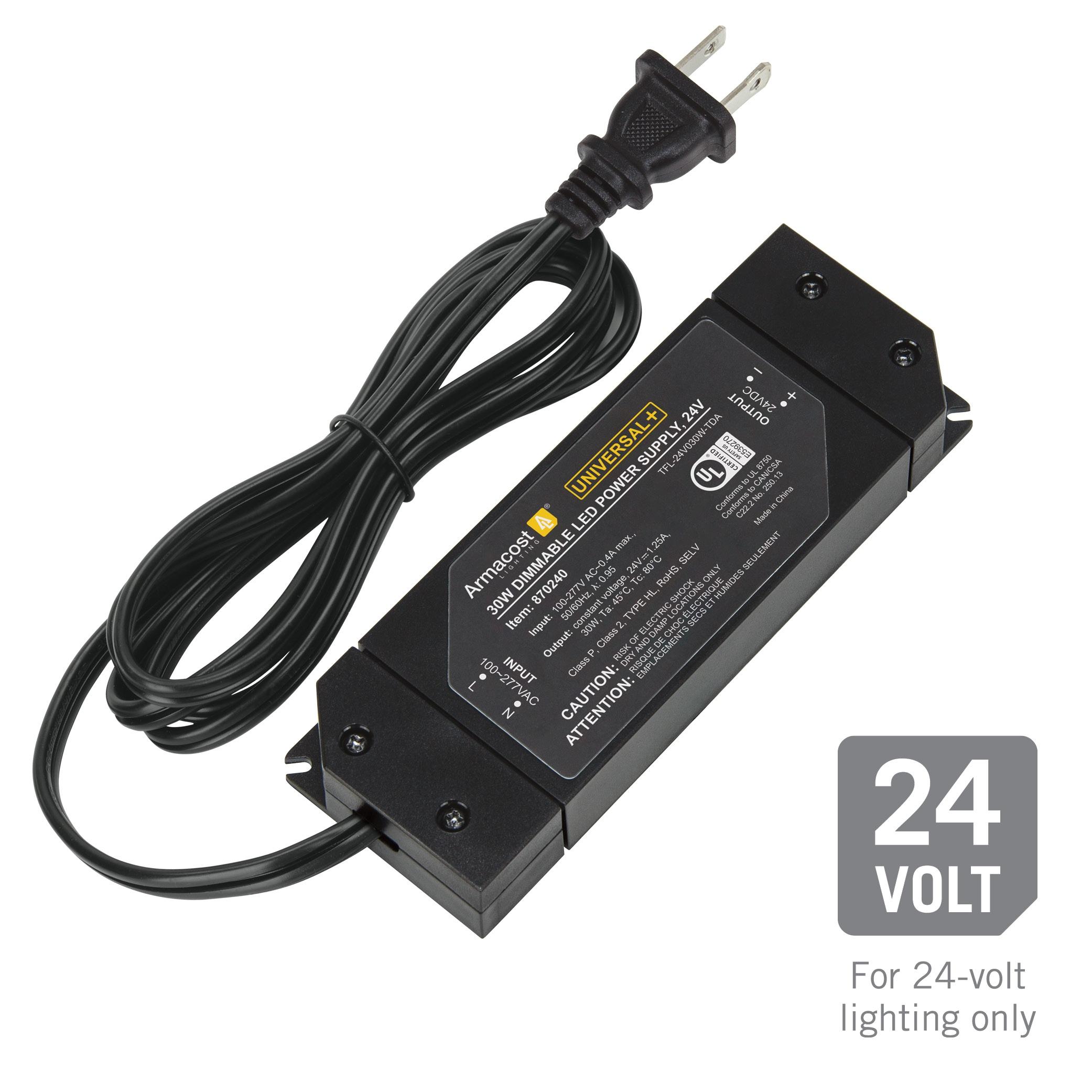 Armacost Lighting Universal+ Dimmable LED Driver 24V DC, Electronic Transformer ELV/MLV/TRIAC 870240
