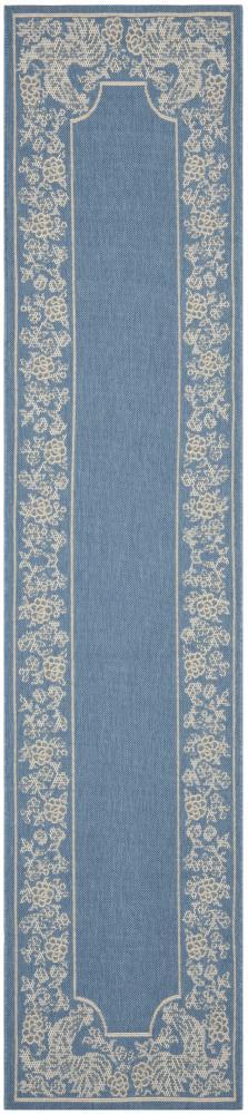 Courtyard CY3305 Power Loomed Indoor and Outdoor Runner Rug - Blue/Natural - 2'3"x6'7" - Safavieh