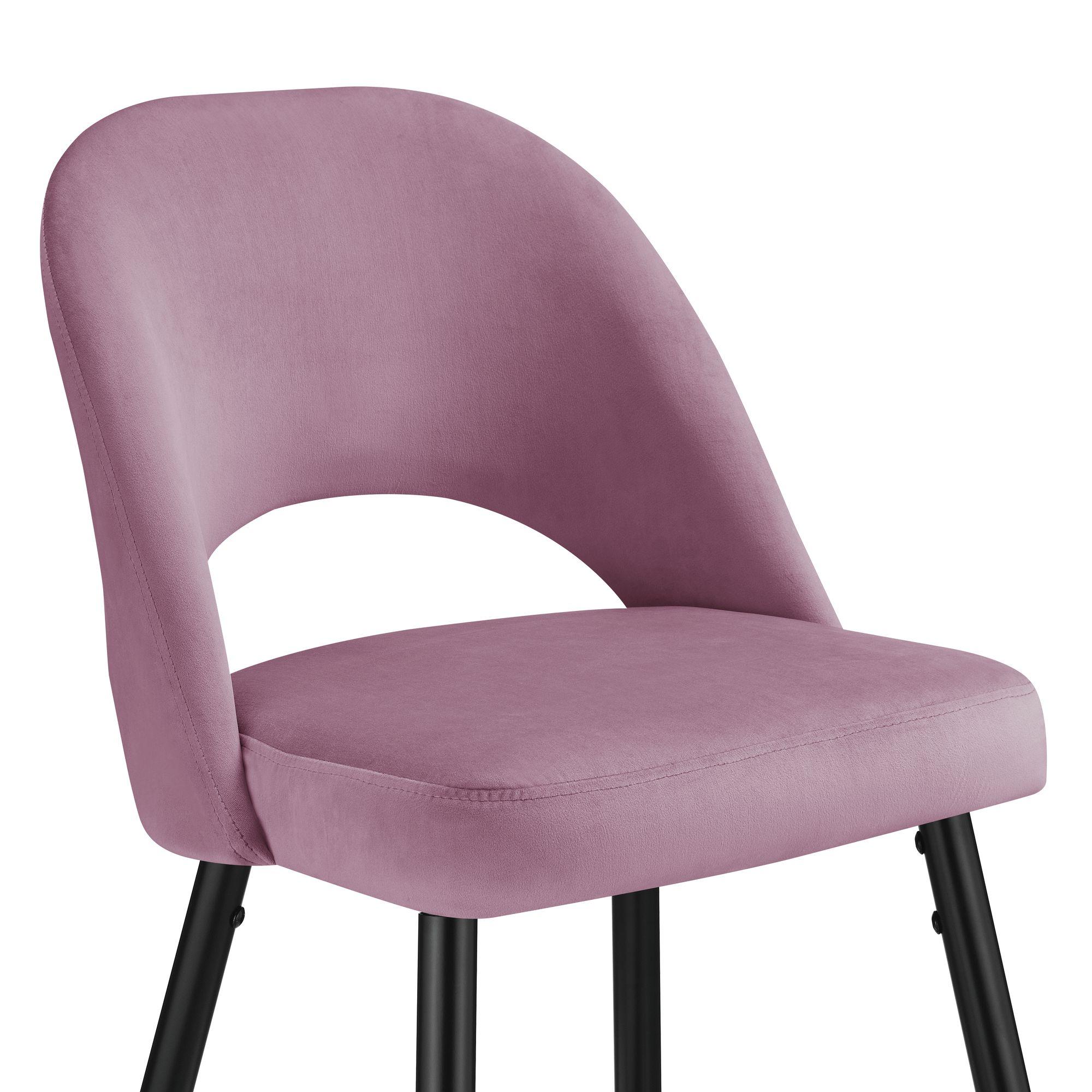 Picket House Furnishings Loran Bar Stool Set in Pink Velvet Fabric