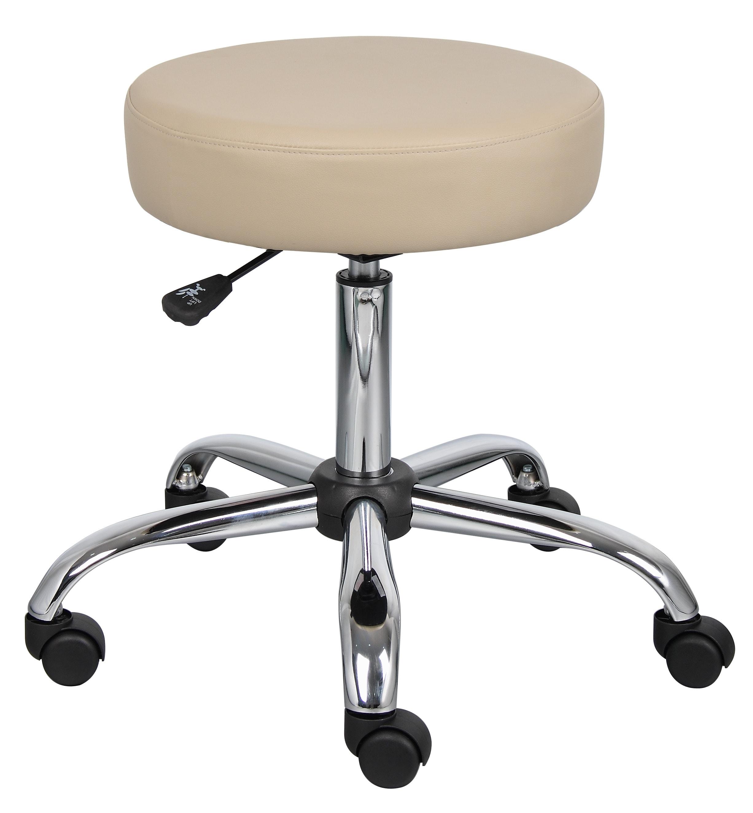 Boss Office & Home B240-BG Transitional Adjustable Upholstered Medical Stool, Beige