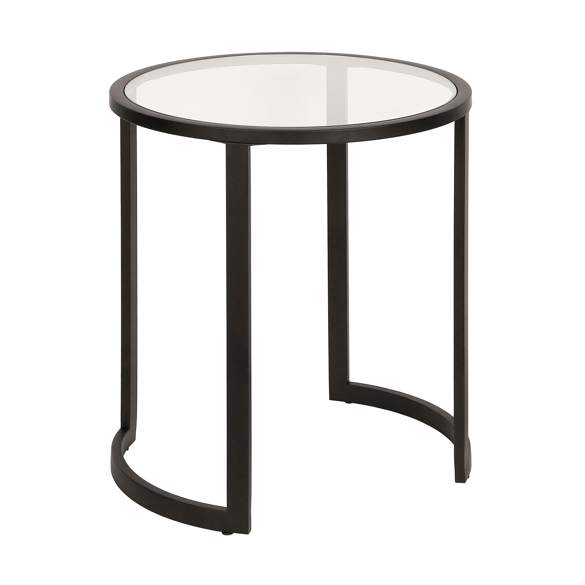 Evelyn&Zoe Mitera 20" Wide Round Side Table, Blackened Bronze