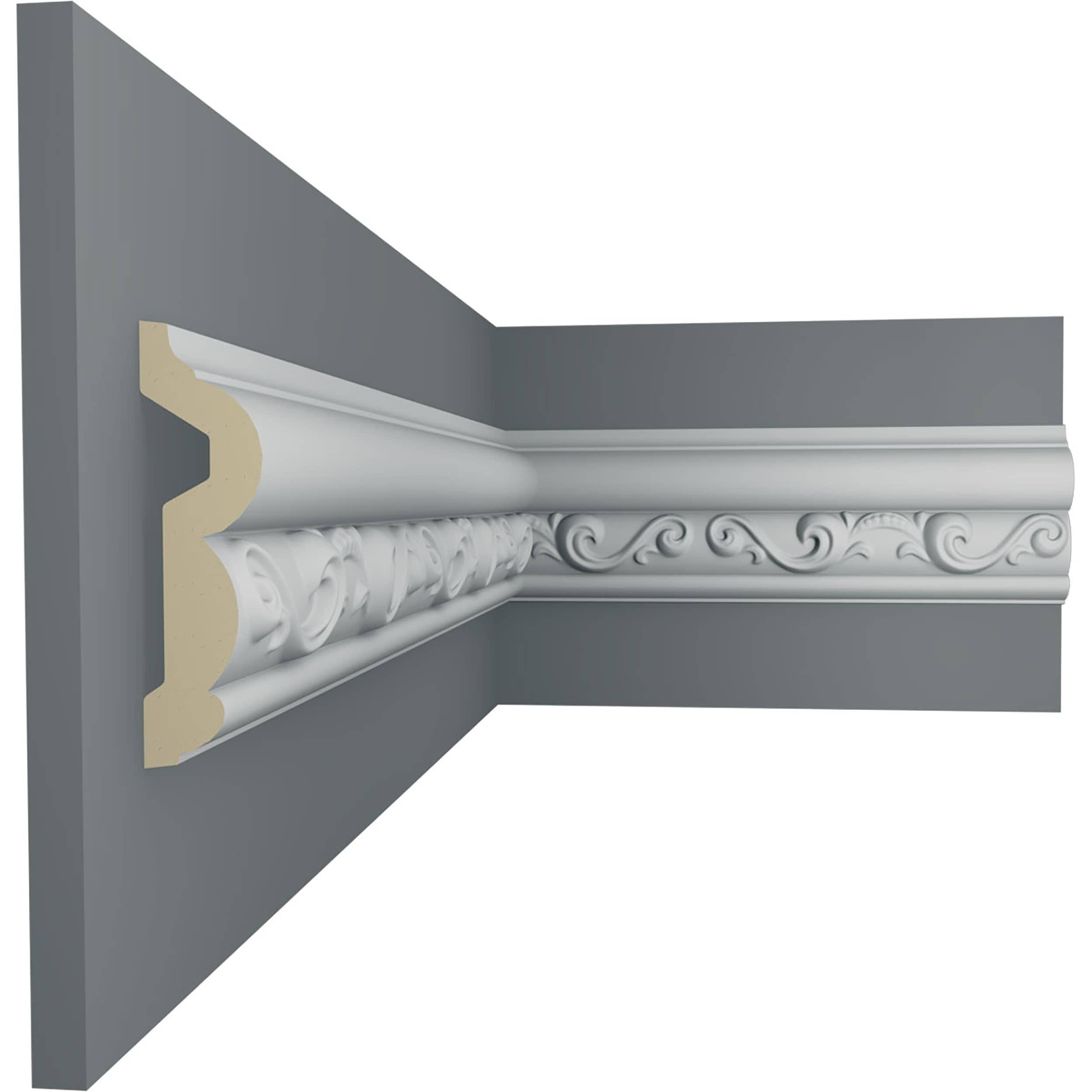 Ekena Millwork 3 1/8"H x 7/8"P x 94 1/2"L, (5 7/8" Repeat), Caputo Chair Rail (12-Pack)