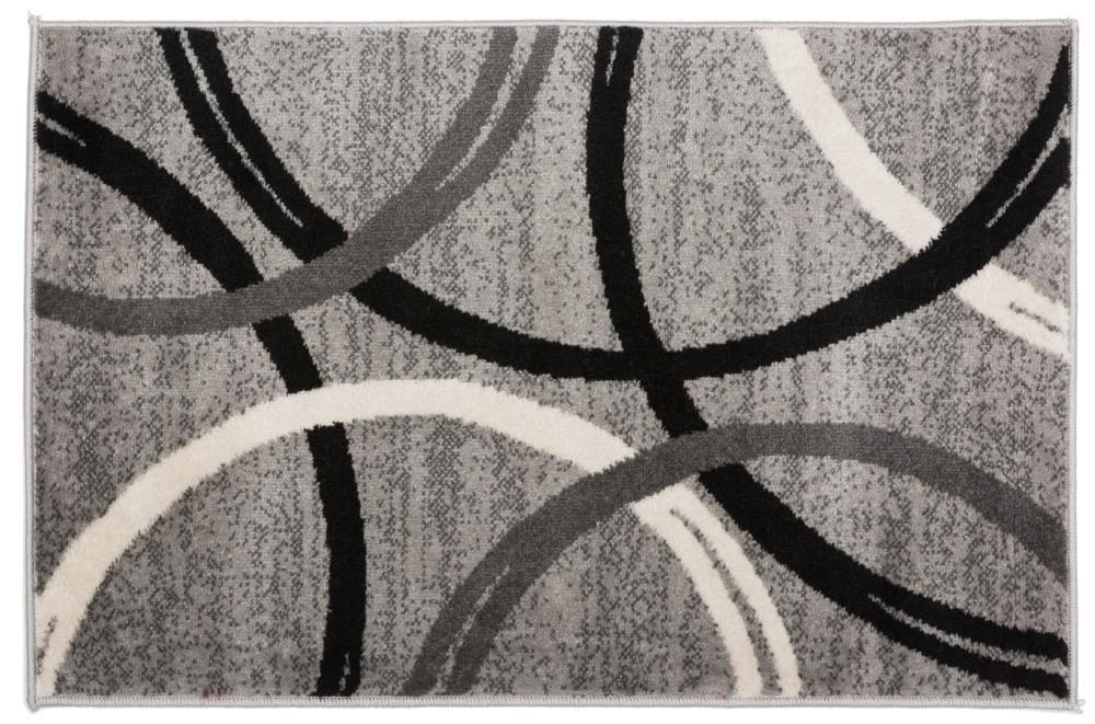 World Rug Gallery Contemporary Abstract Circles Design Gray 2' x 3' Area Rug