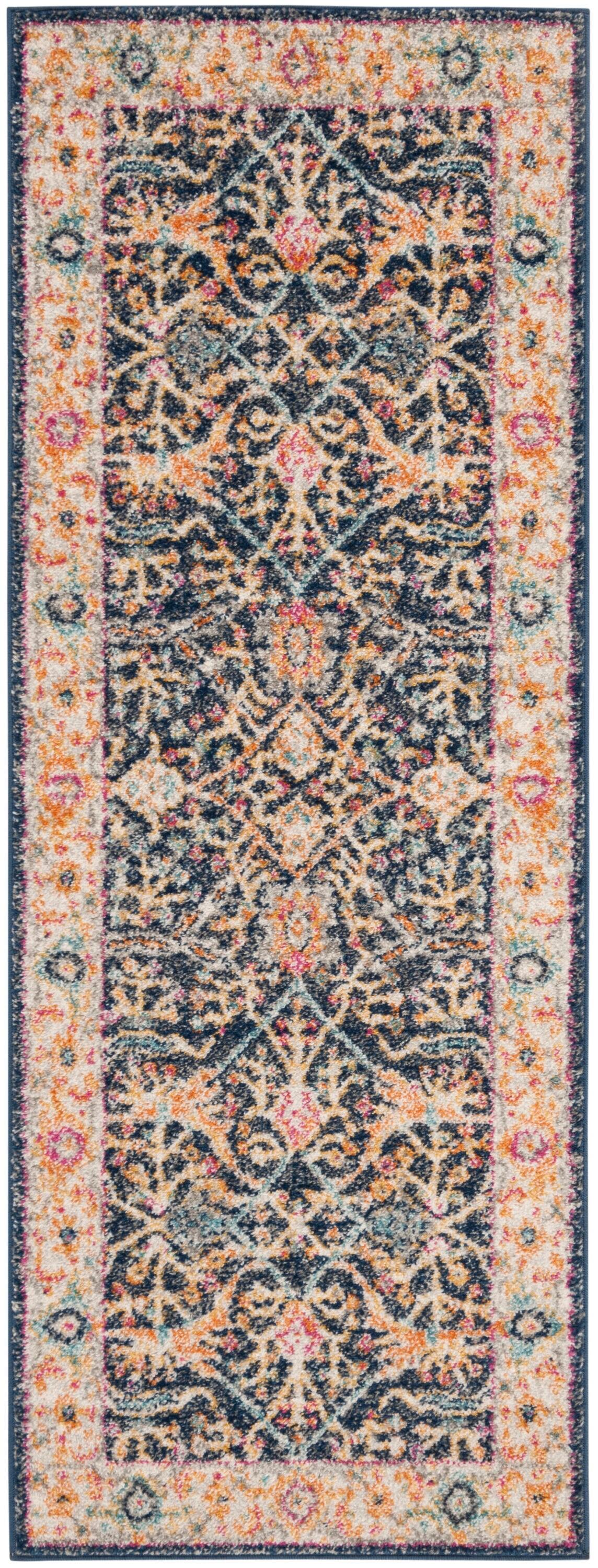 Madison MAD612 Power Loomed Indoor Runner Rug - Navy/Creme - 2'3"x6' - Safavieh.