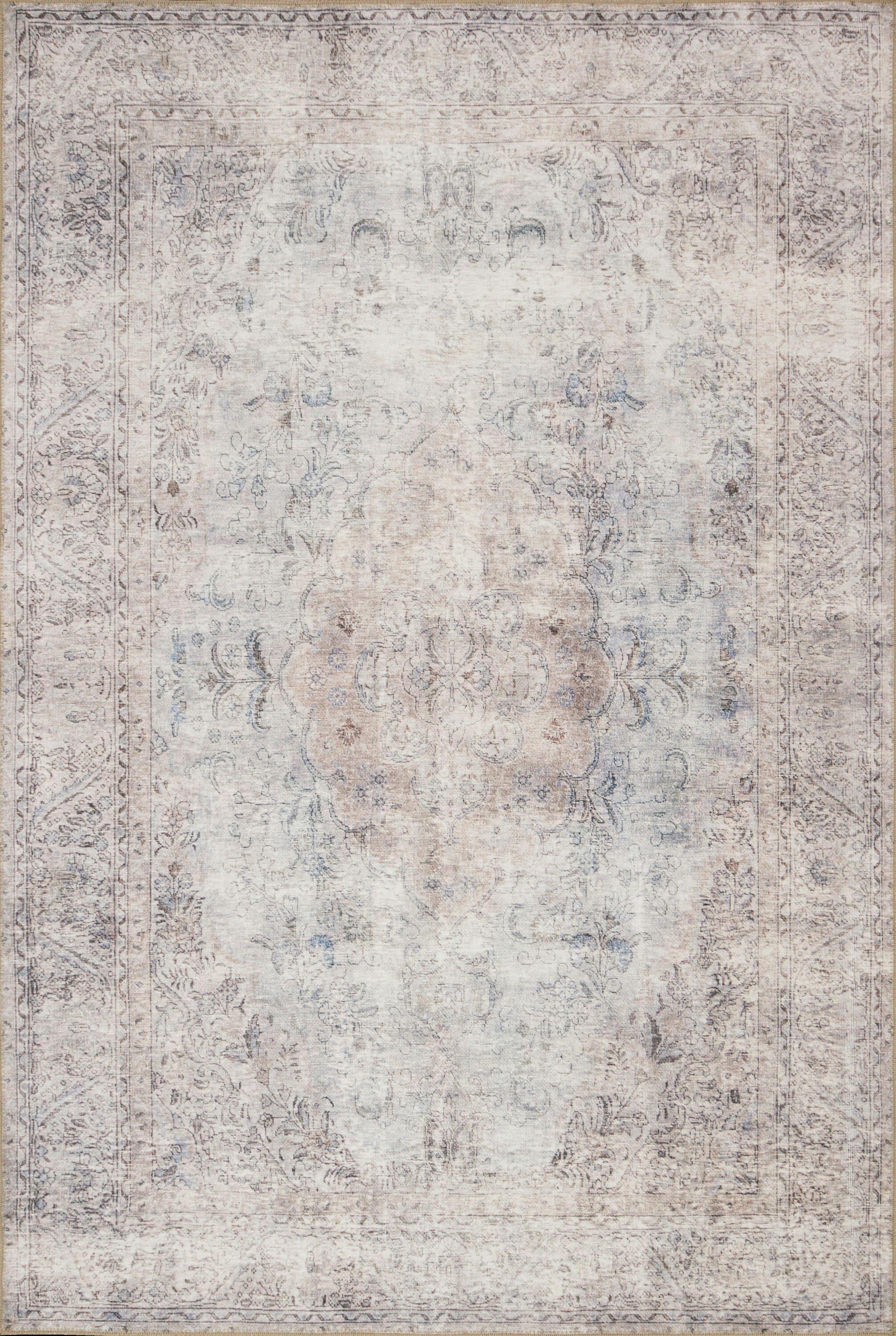 Gray Floral Hand-Knotted Synthetic 5' x 7' Area Rug