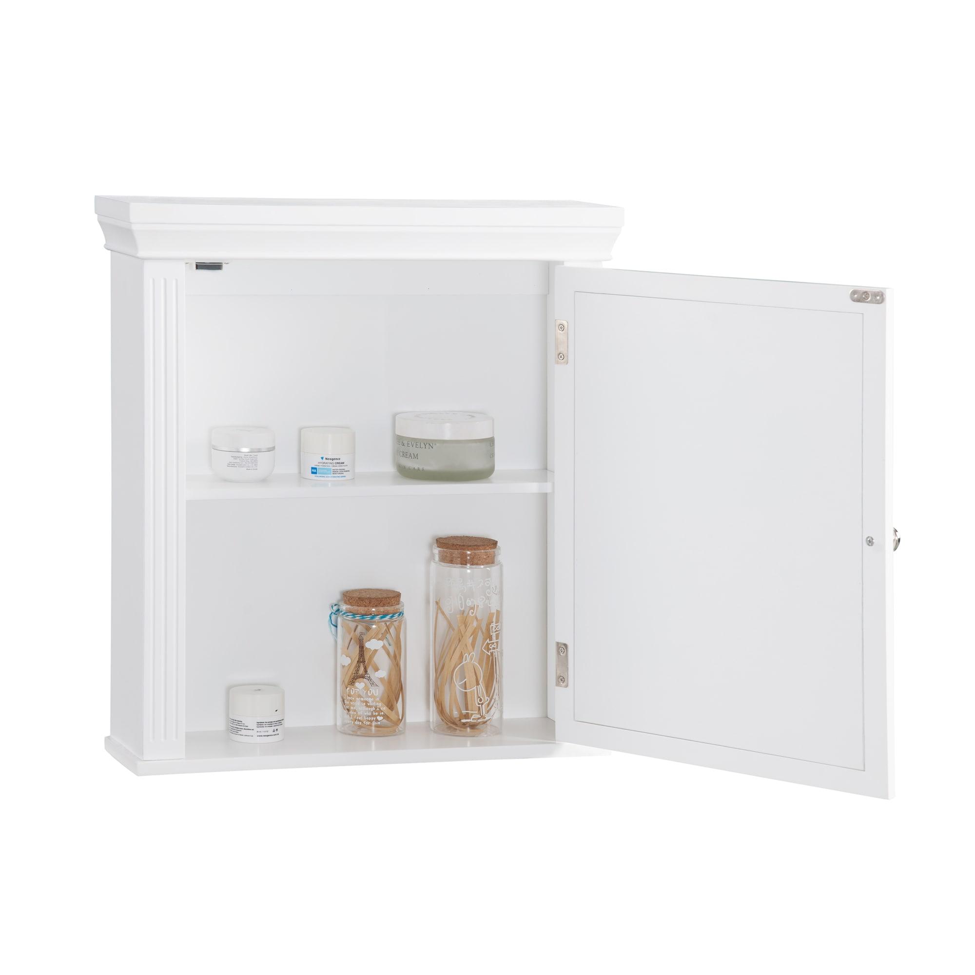 Chestnut Medicine Wall Cabinet White - Elegant Home Fashions: Teamson Home, Chrome Hardware, Adjustable Shelf