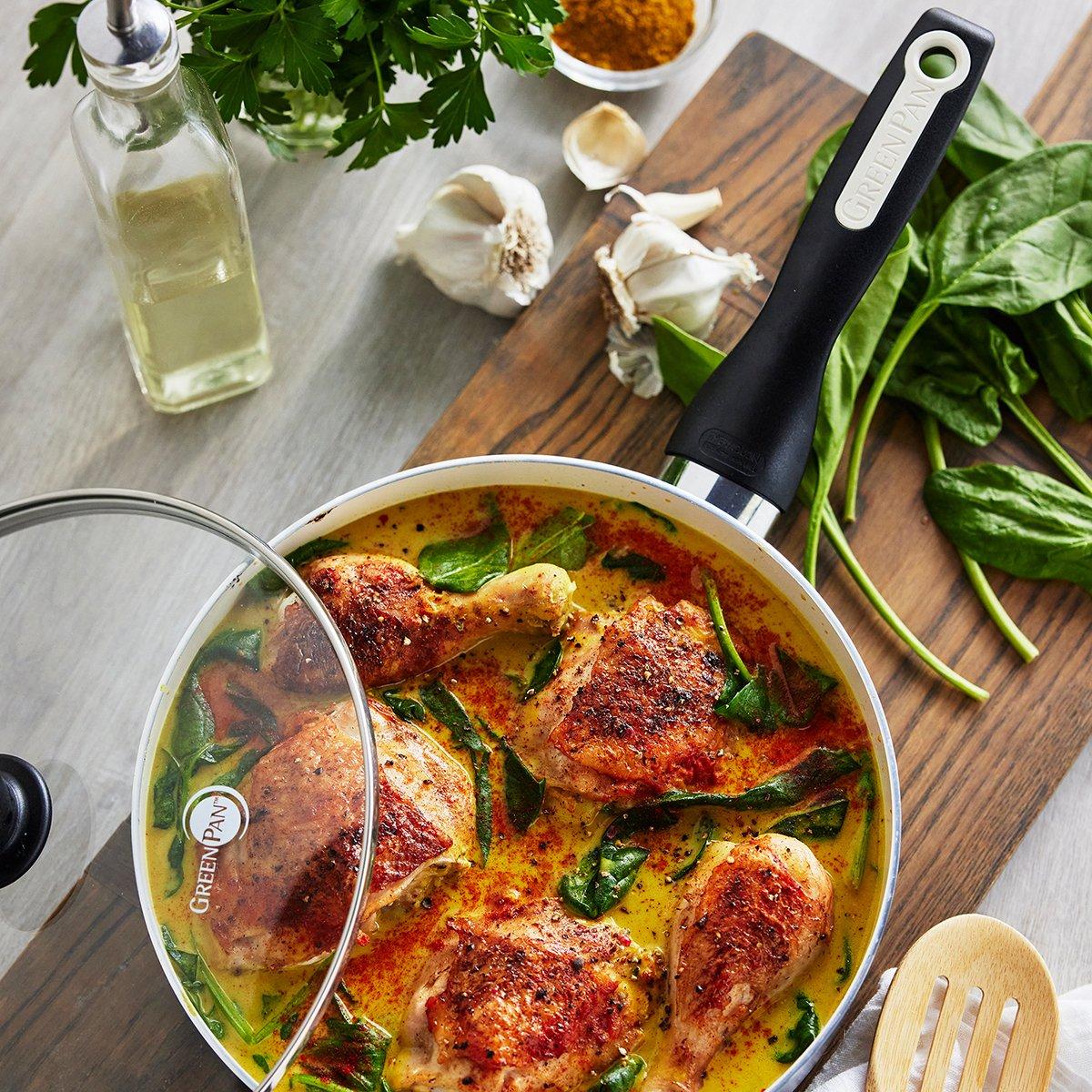 GreenPan GreenPan Rio Healthy Ceramic Nonstick 16 Piece Cookware Pots and Pans Set, PFAS-Free, Dishwasher Safe