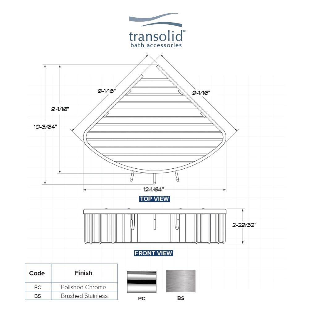 Transolid Drill / Screw Stainless Steel Shower Basket