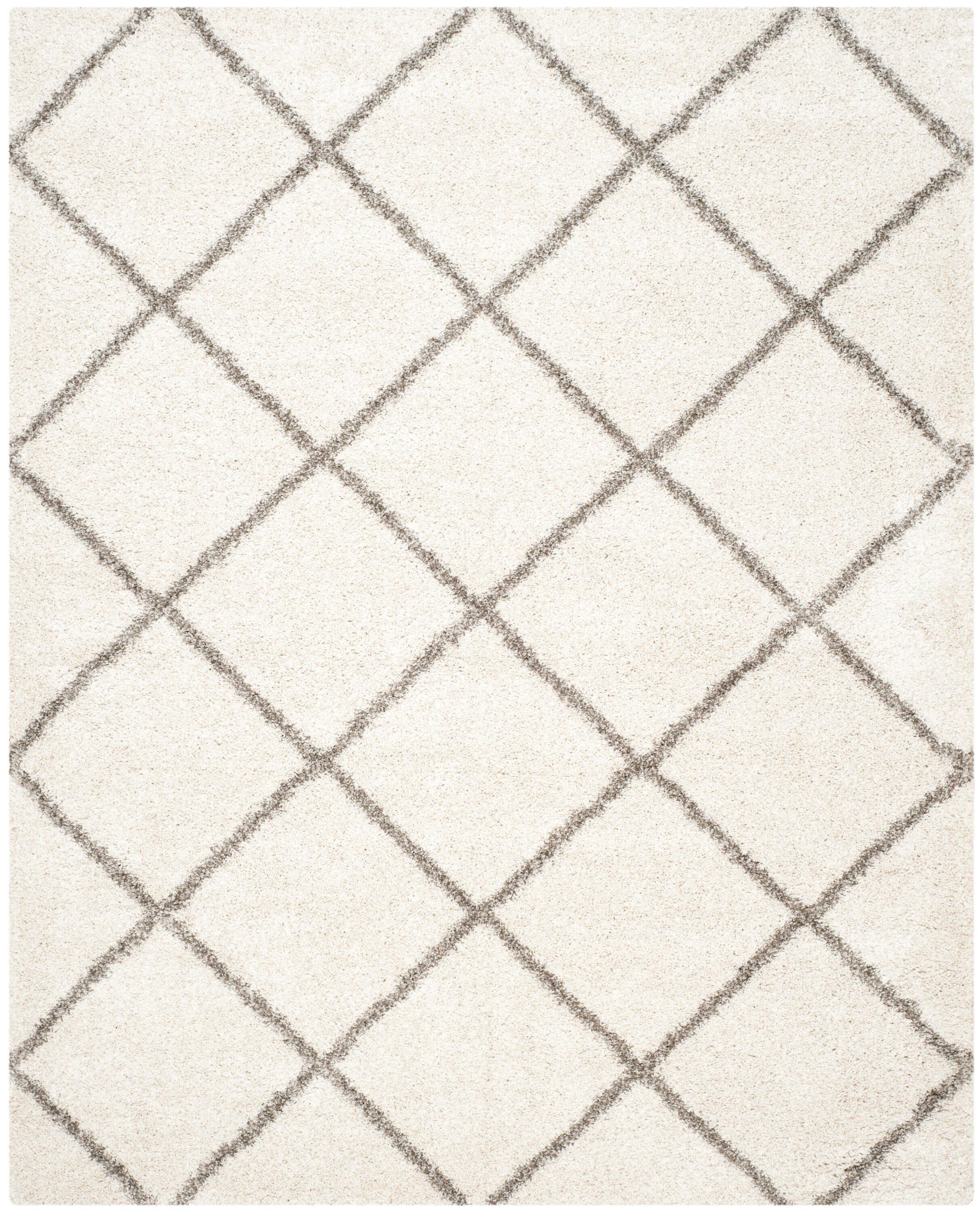 Hudson Shag SGH281 Power Loomed Indoor Area Rug - Ivory/Grey - 9'x12' - Safavieh