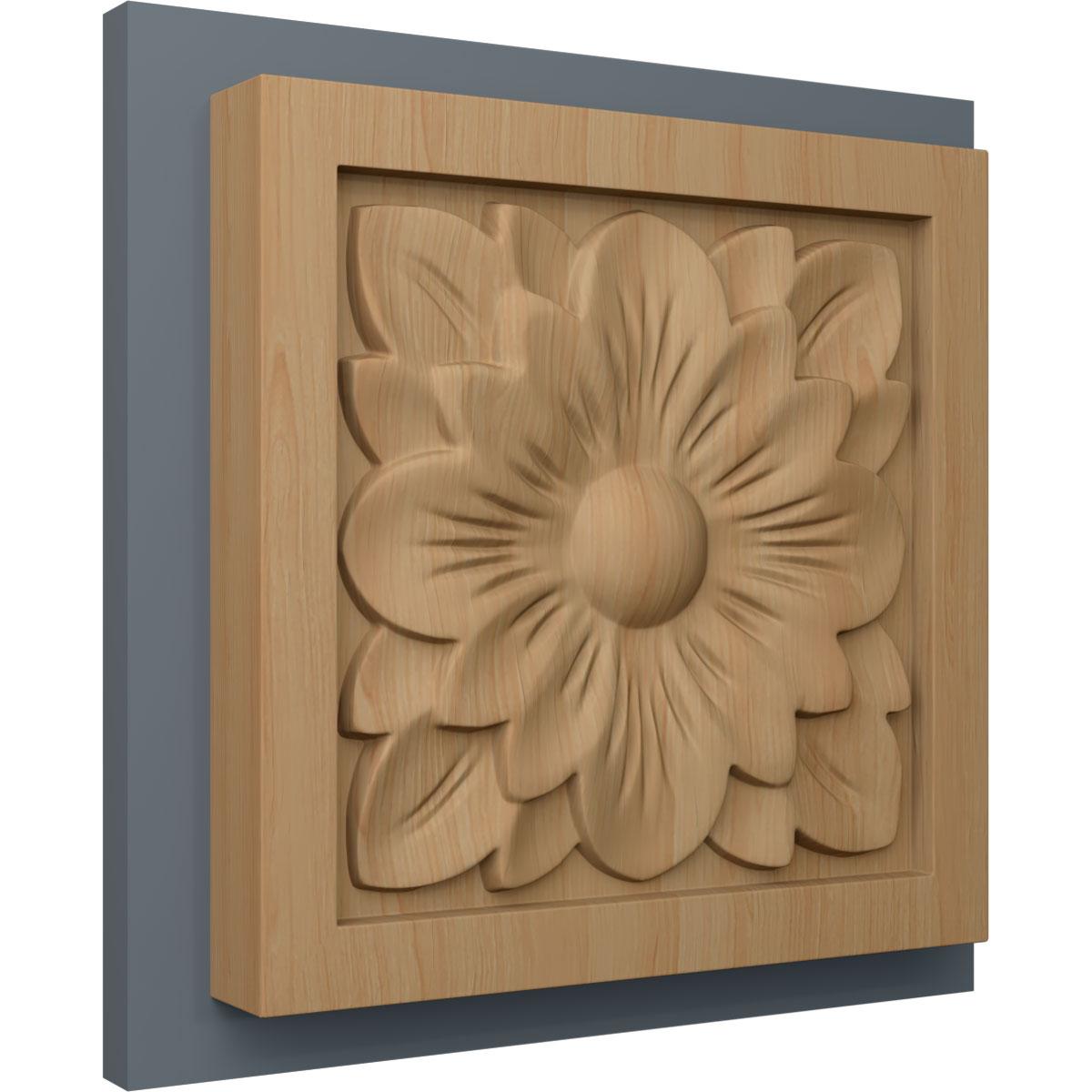 Flower 5.125'' H x 5.125'' W x 1'' D Wood Rosette Applique