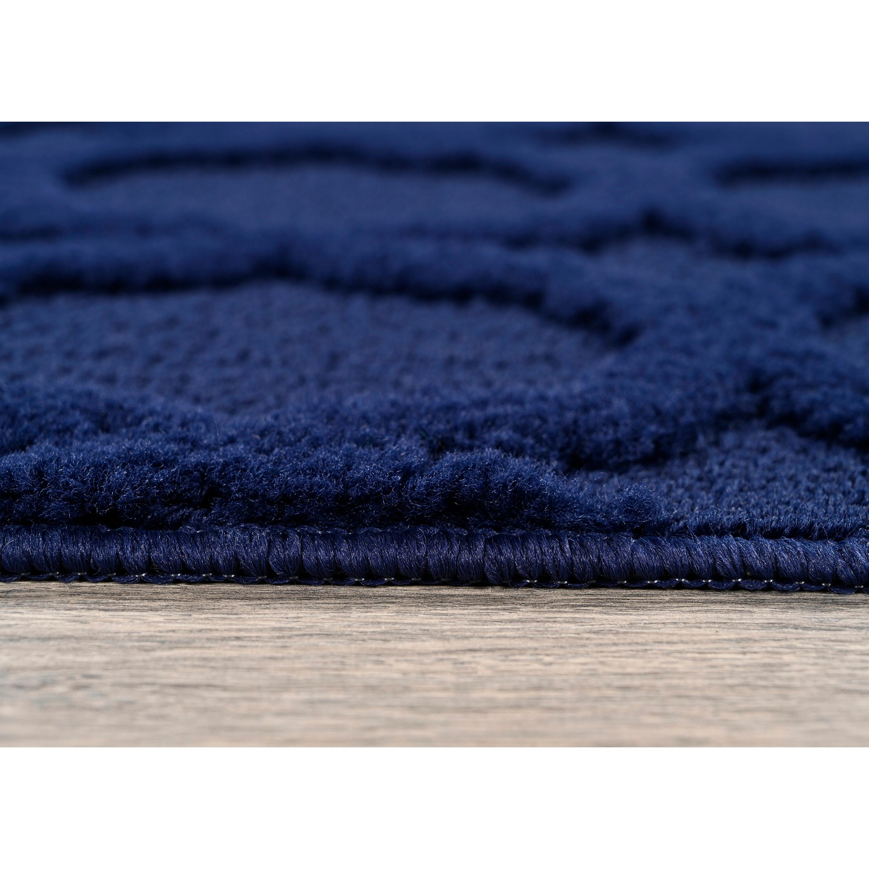 Garland Rug Garden Trellis Polypropylene Navy Square Indoor/Outdoor Area Rug, 6' x 6'