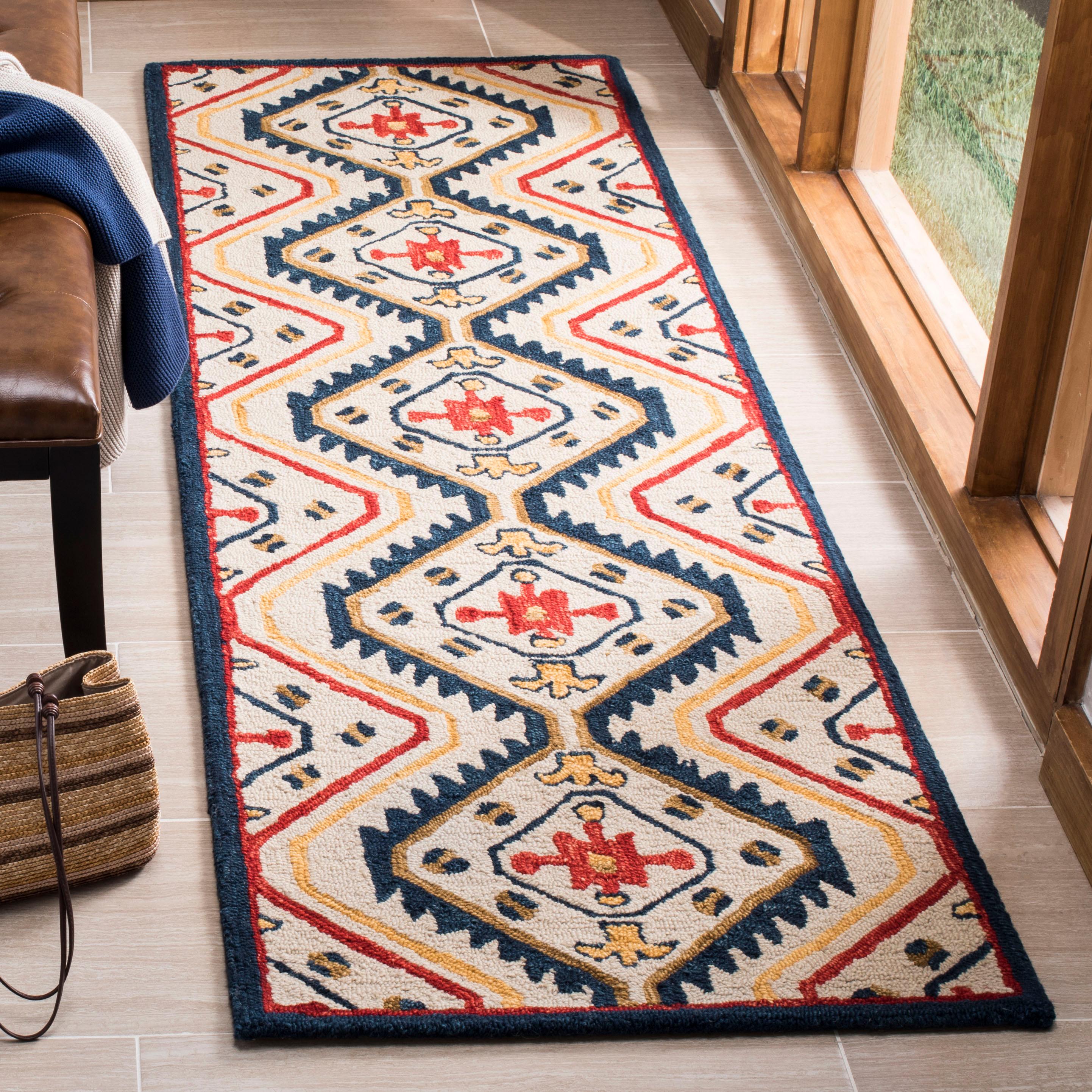 Aspen APN701 Hand Tufted Accent Rug - Ivory/Multi - 2'3"x5' - Safavieh.