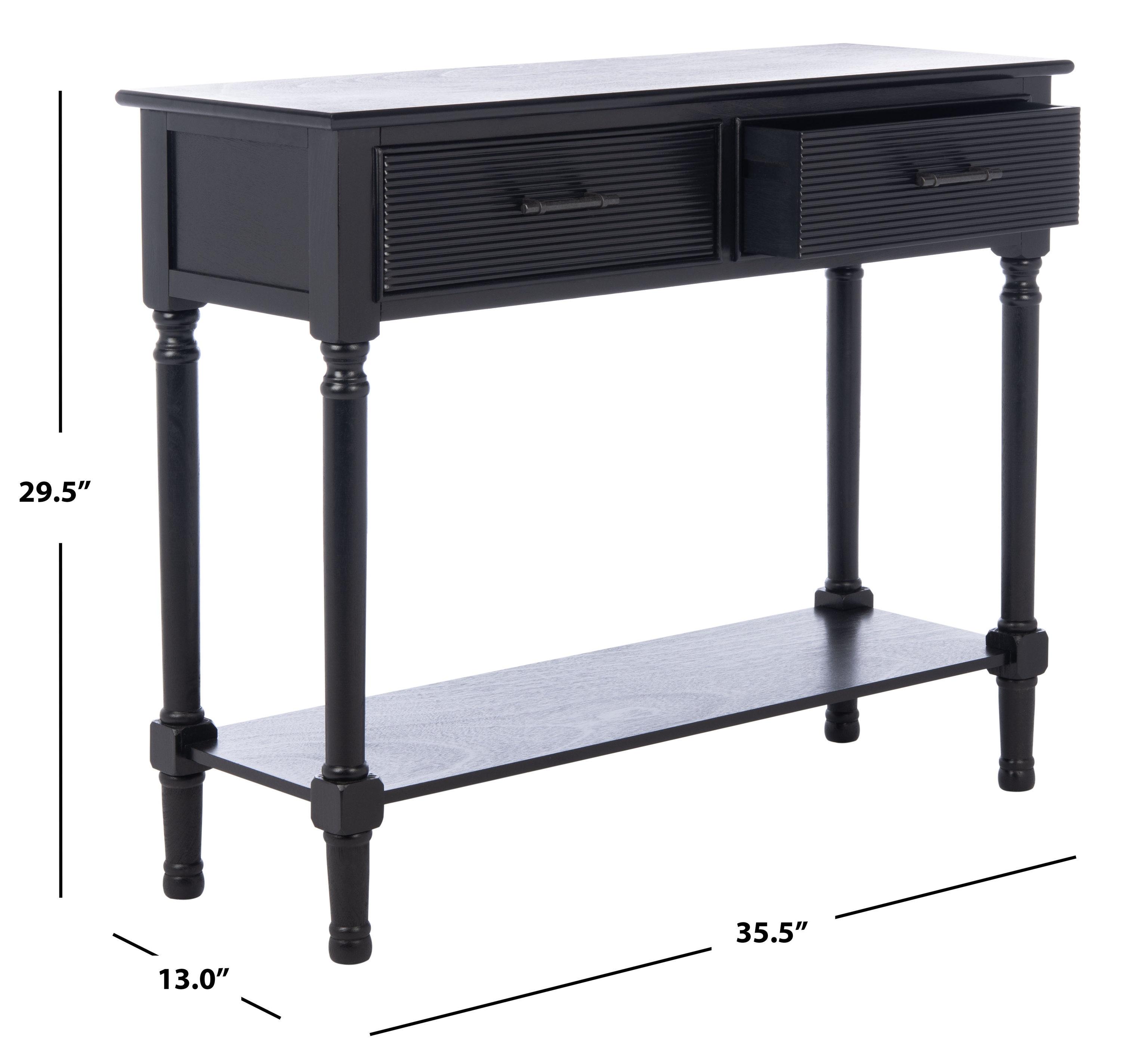 Ryder 2 Drawer Console Table - Black - Safavieh