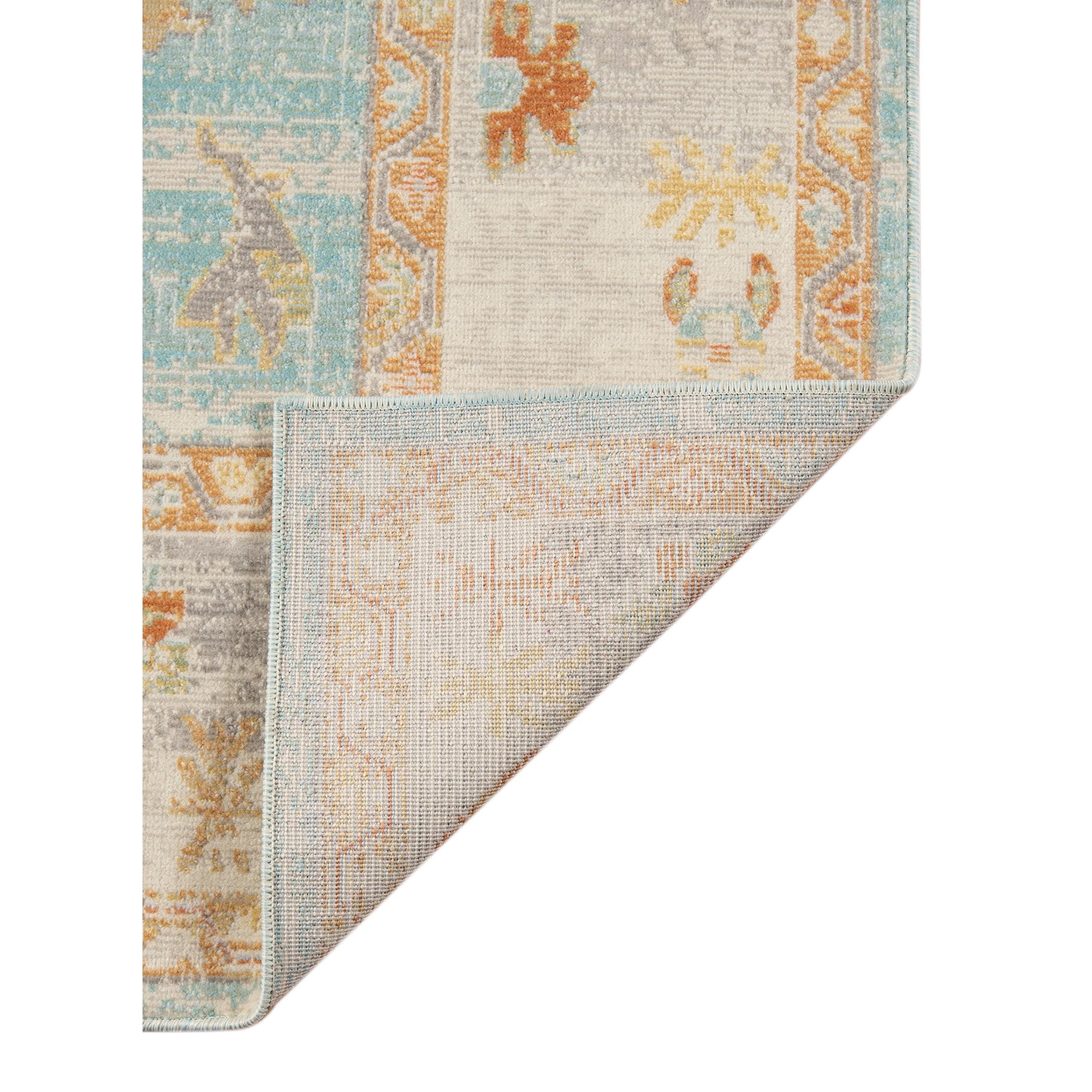 Aqua Boho Chic Transitional 5' x 7' Synthetic Area Rug