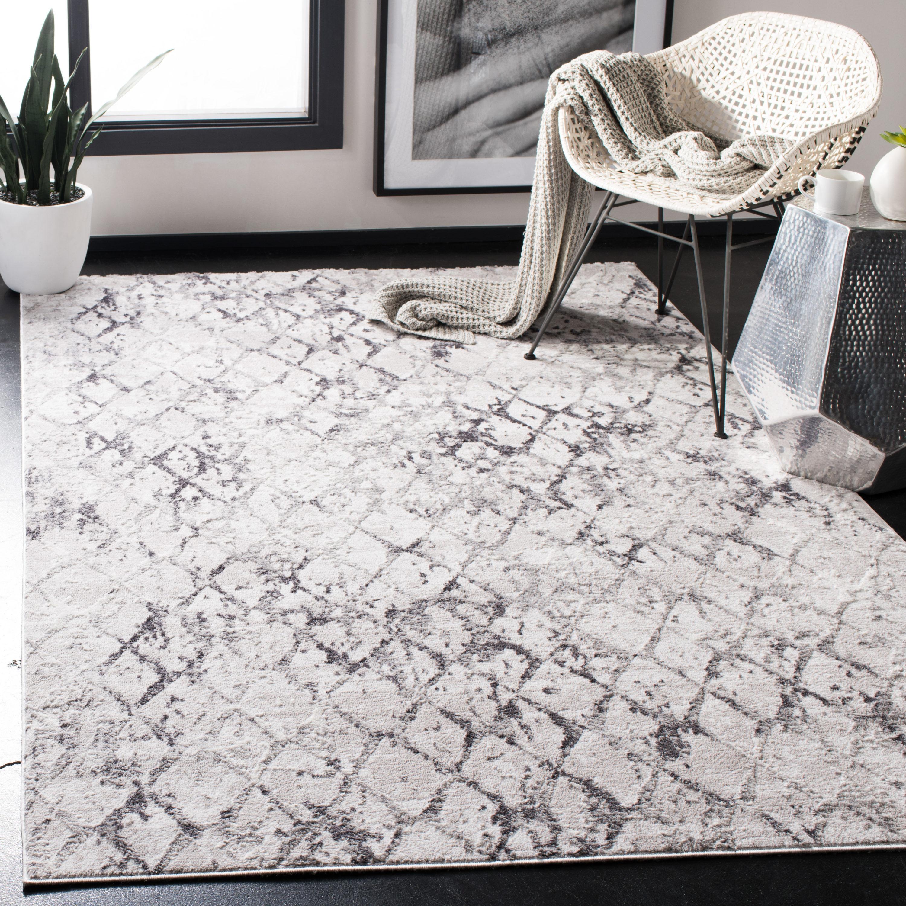 Amelia ALA783 Power Loomed Area Rug  - Grey/Light Grey - 6'x9' - Safavieh.