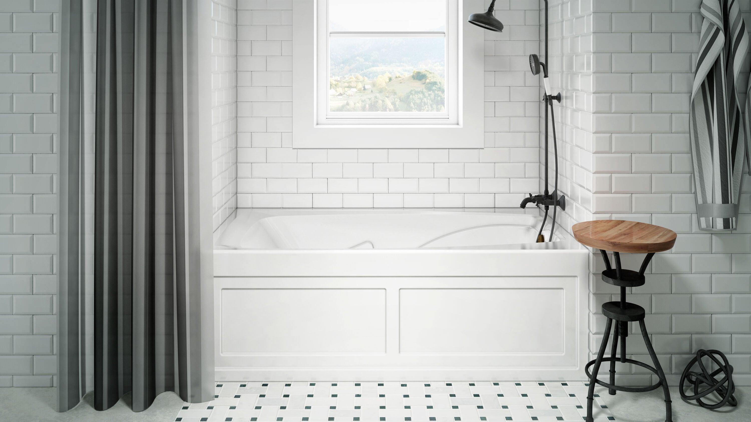 Cetra 60" x 36" Alcove Whirlpool Bathtub