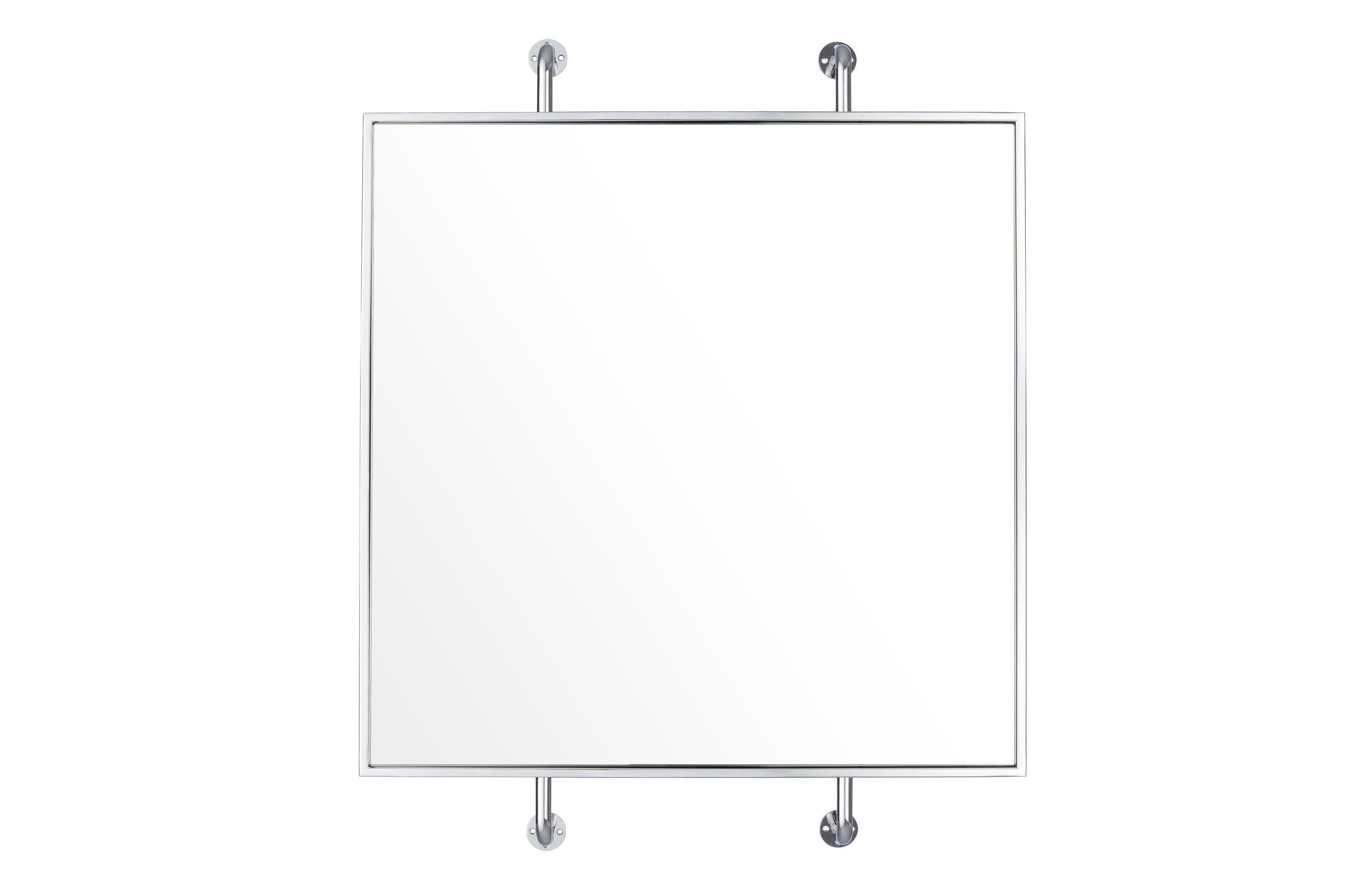 Varaluz Tycho 32x26 Pipe Mounted Wall Mirror - Polished Nickel