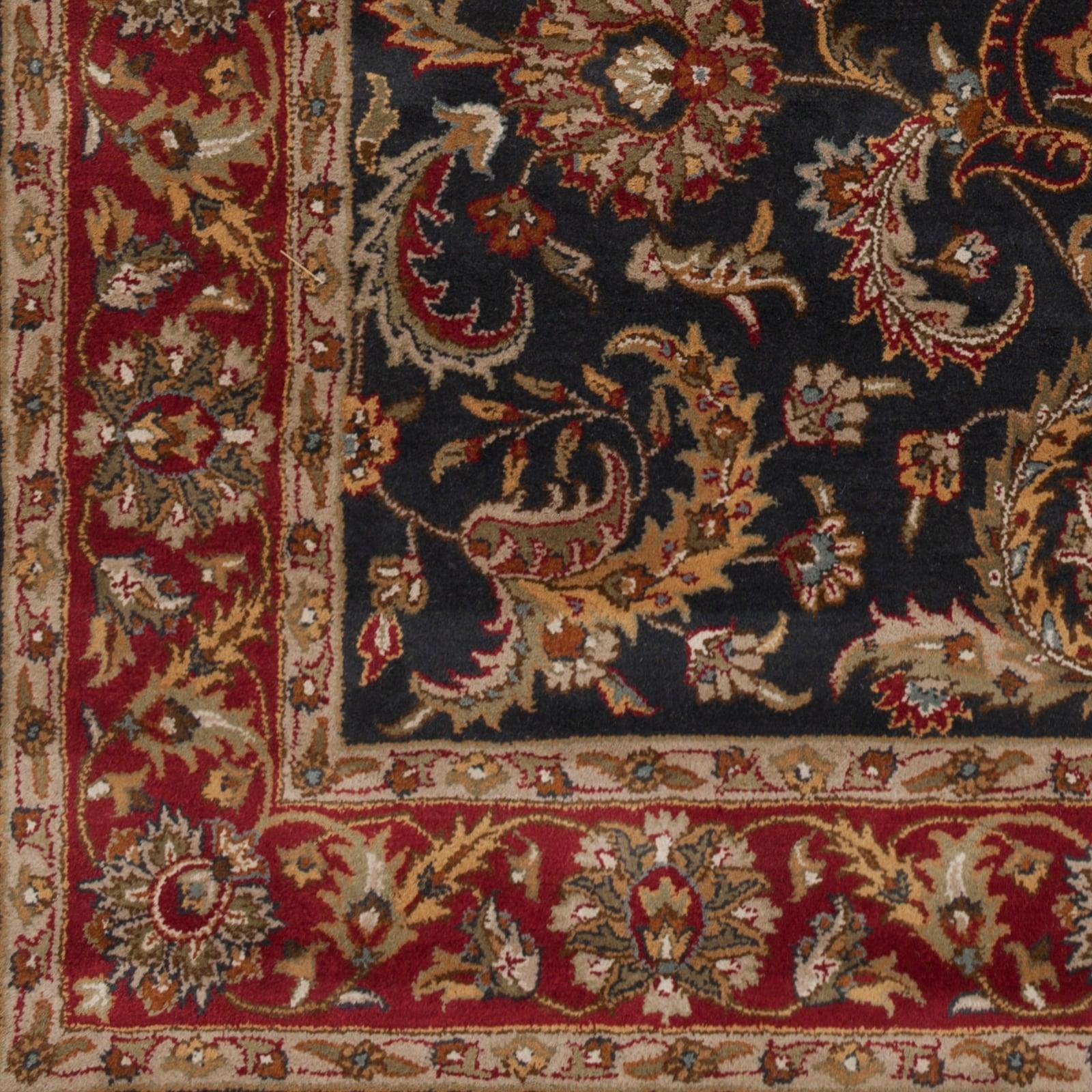 Elegant Oriental Red Wool 3'x5' Hand-Tufted Rug