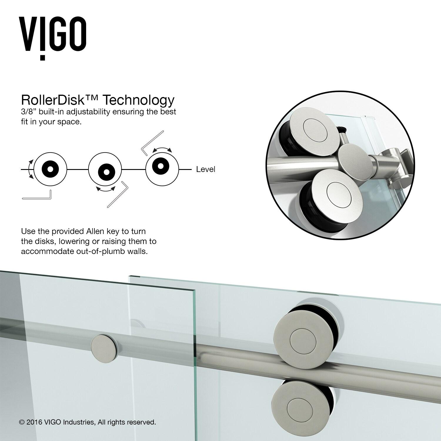 Elan 56-60" W x 66" H Sliding Frameless Tub Door with 3/8" Clear Glass