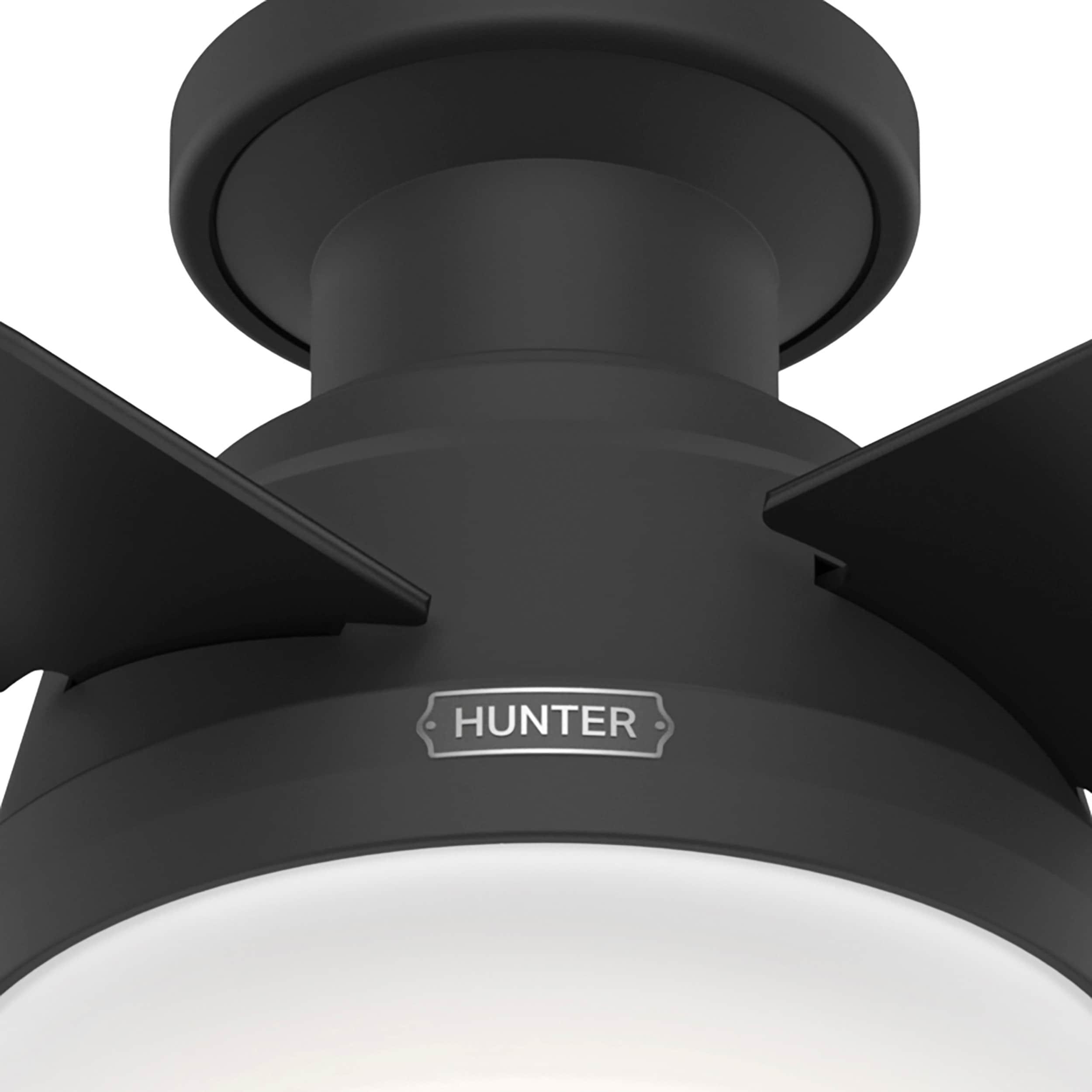 Dempsey Low Profile 44" 4 - Blade Indoor Flush Mount Small Room Ceiling Fan with Lights and Remote