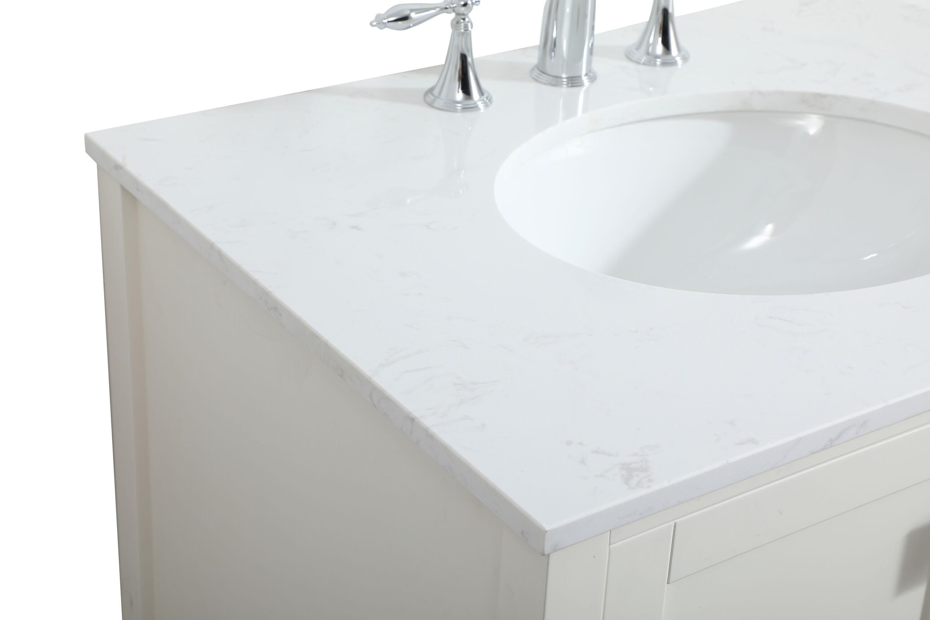 Elegant Decor Irene 30" Zinc Alloy MDF Single Bathroom Vanity in White
