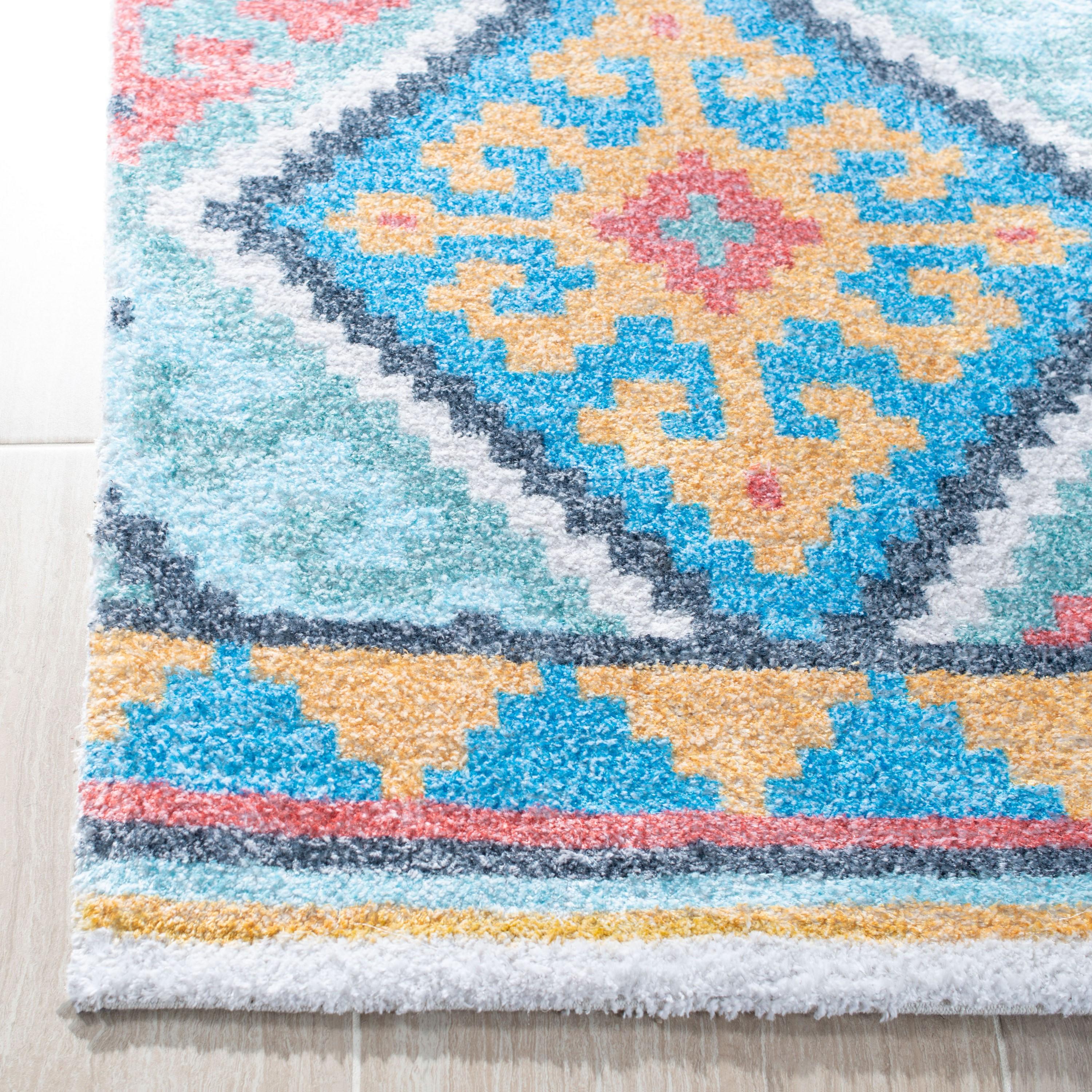 Saffron SFN560 Hand Loomed Area Rug - Blue/Aqua - 3'x5' - Safavieh.