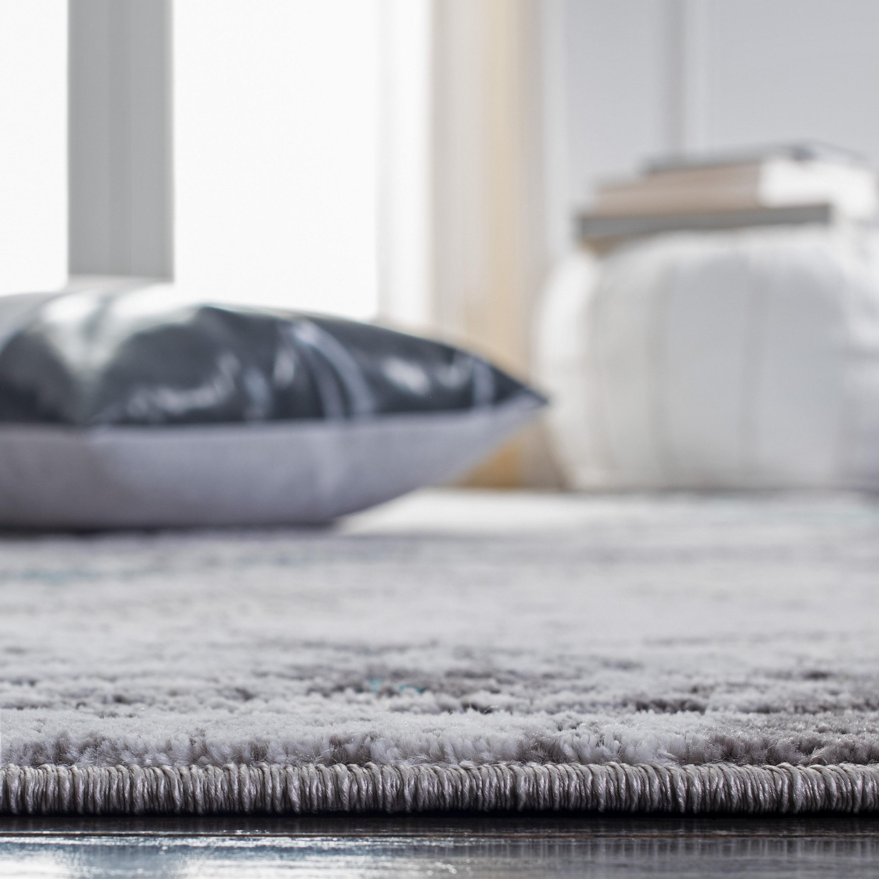 Amelia ALA232 Power Loomed Area Rug - Grey/Turquoise - 4'5"x6'5" - Safavieh.