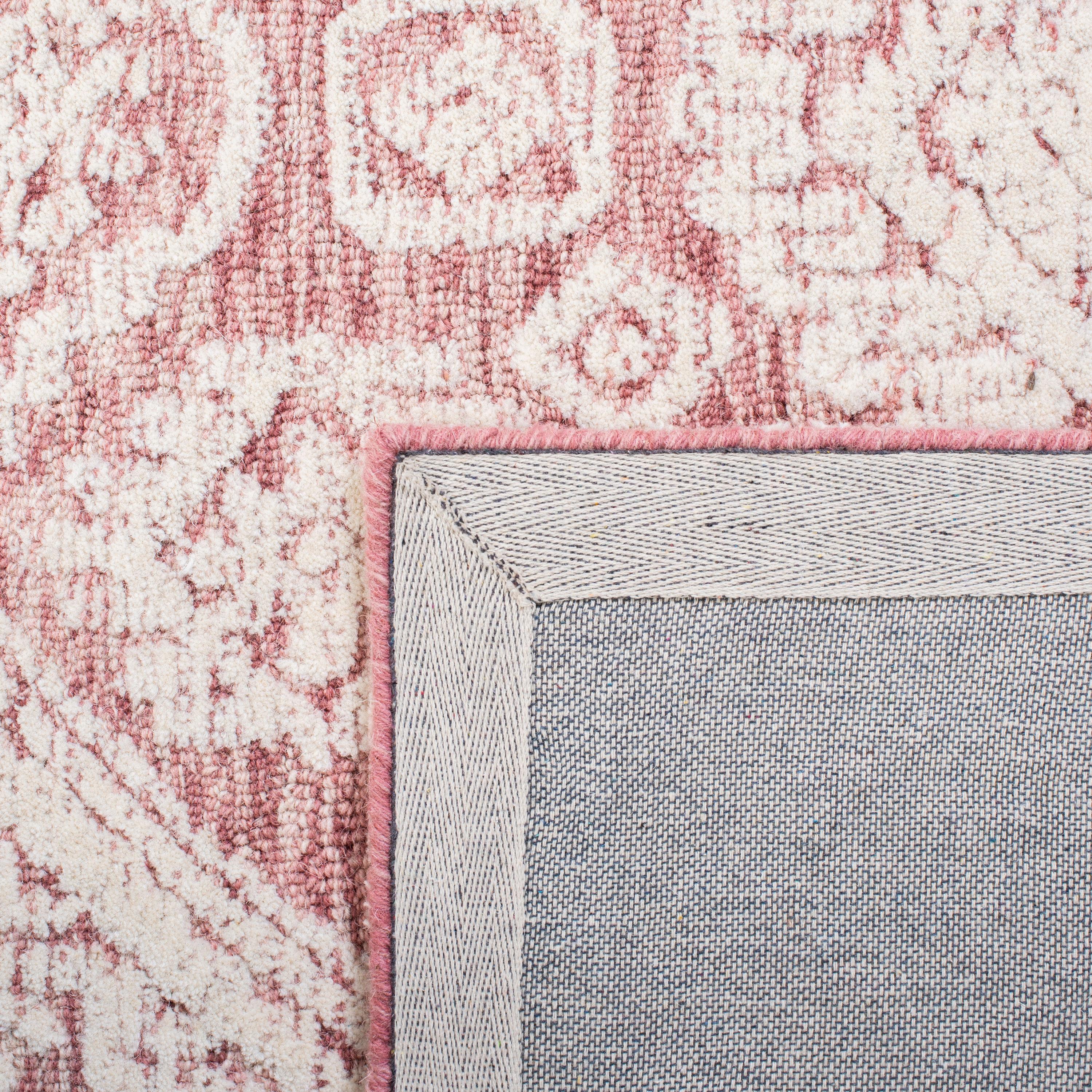 Metro MET987 Hand Tufted Indoor Area Rug - Dark Pink/Ivory - 6'x6' - Safavieh