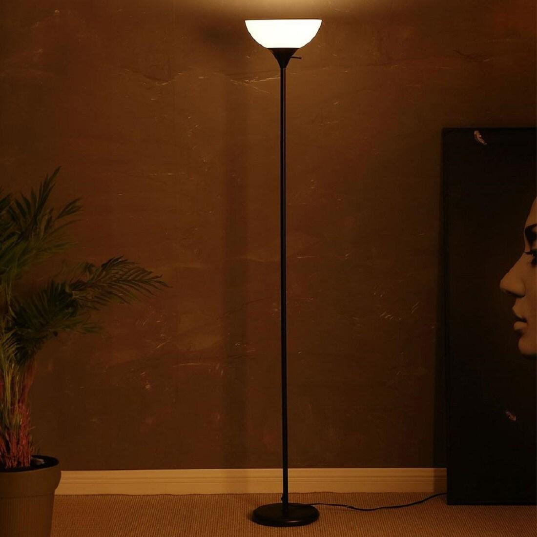 Brightech Sky Dome 72 in. Black Torchiere LED Uplight Floor Lamp