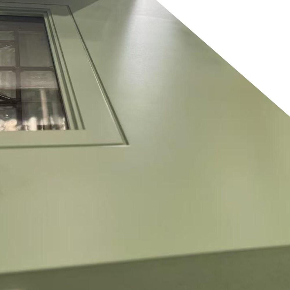 Calhome Modern Exterior Fiberglass Front Entry Door Slab with Designer Decorative Glass Door Slab Only