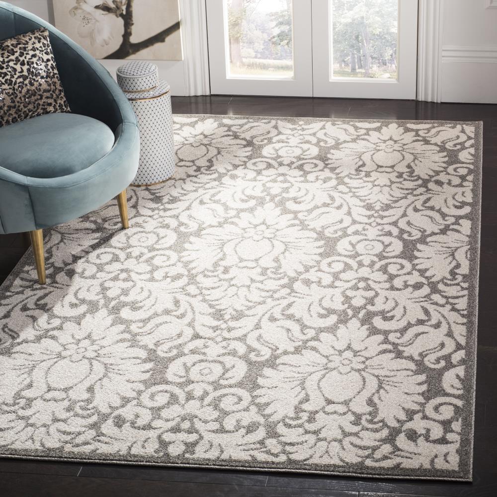 Amherst AMT427 Power Loomed Indoor Area Rug - Dark Grey/Beige - 9'x12' - Safavieh