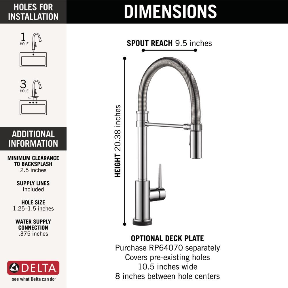 Trinsic Pro Pull Down Touch Single Handle Kitchen Faucet with Accessories