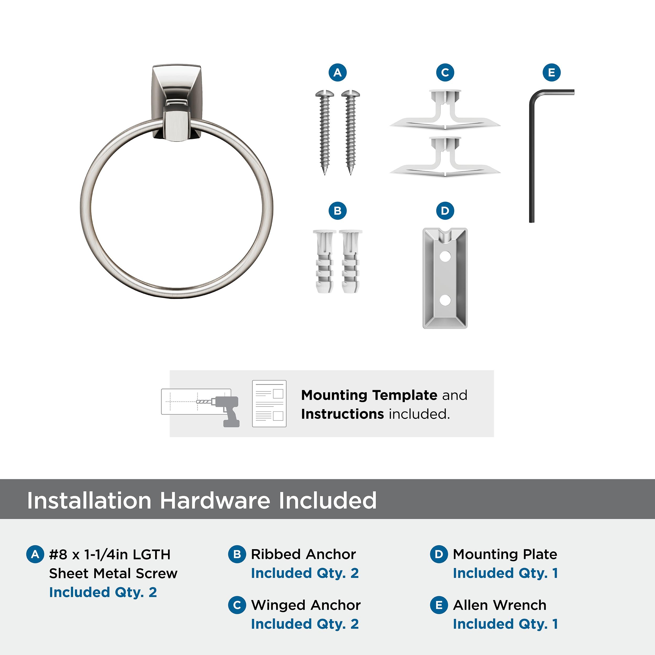 Amerock Highland Ridge Brushed Nickel Closed Towel Ring