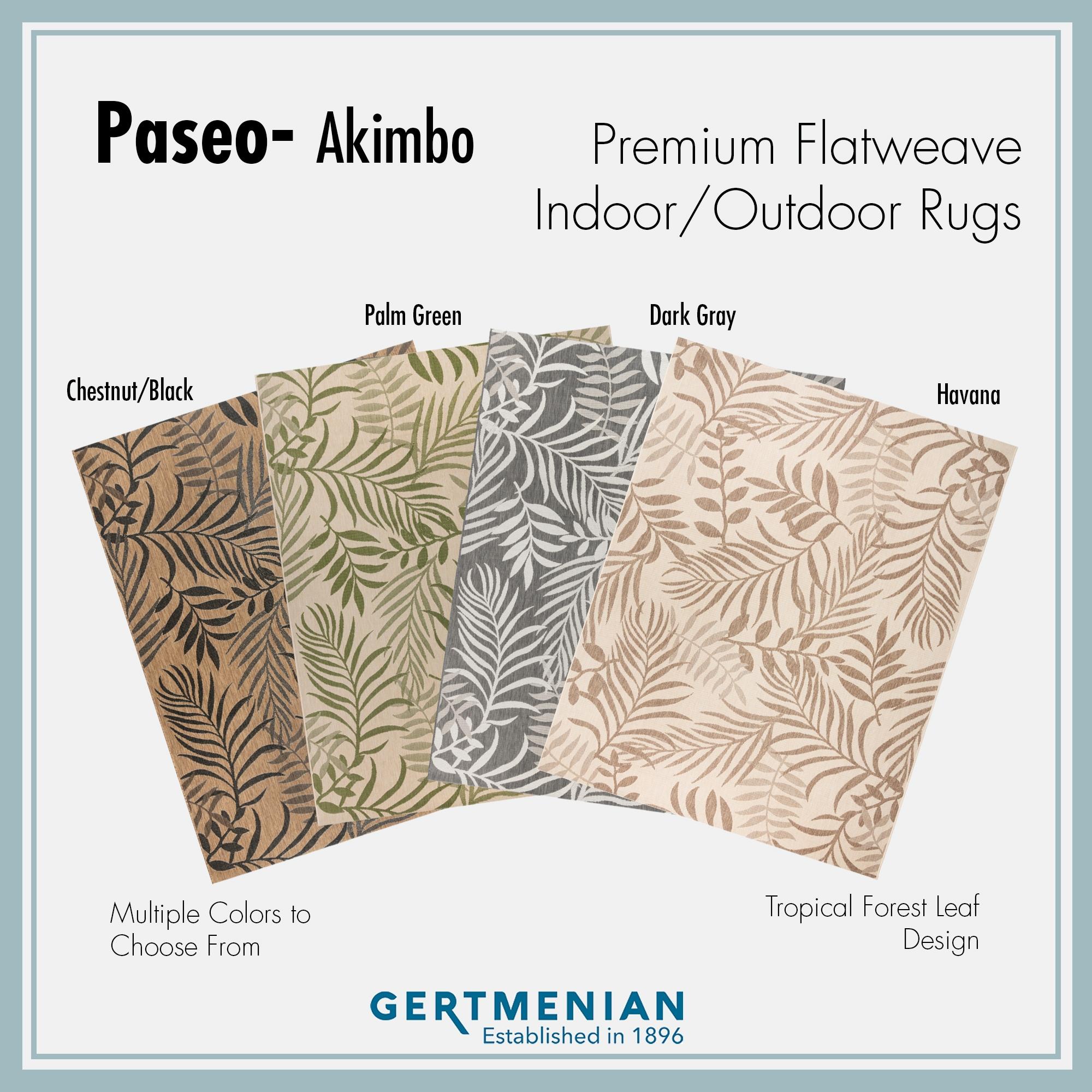 120"x94" Paseo Akimbo Indoor/Outdoor Rug Gray White/Botanical - Gertmenian