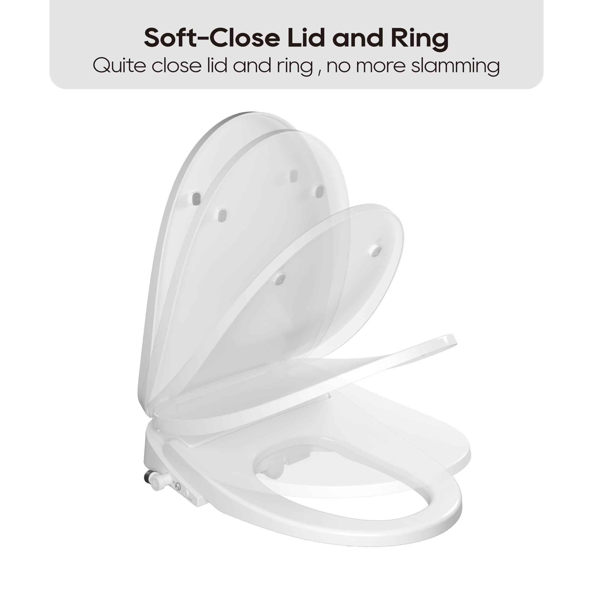 Smart Bidet White Elongated Soft Close Heated Bidet Toilet Seat