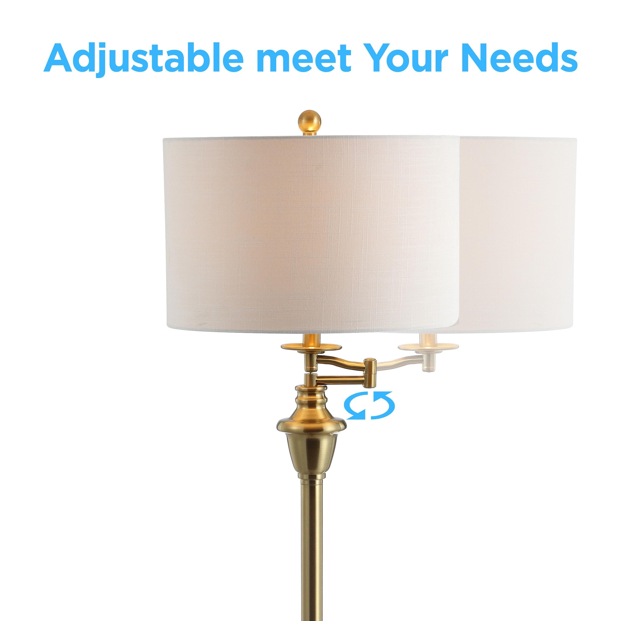 Rephen 60'' Black LED Swing Arm Floor Lamp with USB