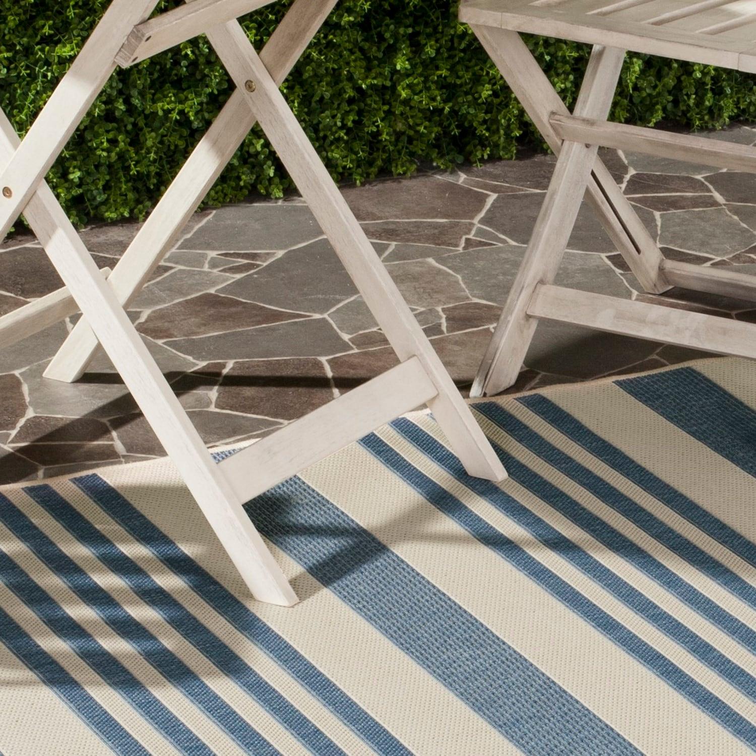 Courtyard CY6062 Power Loomed Indoor/Outdoor Runner Rug - Beige/Blue - 2'3"x16' - Safavieh.