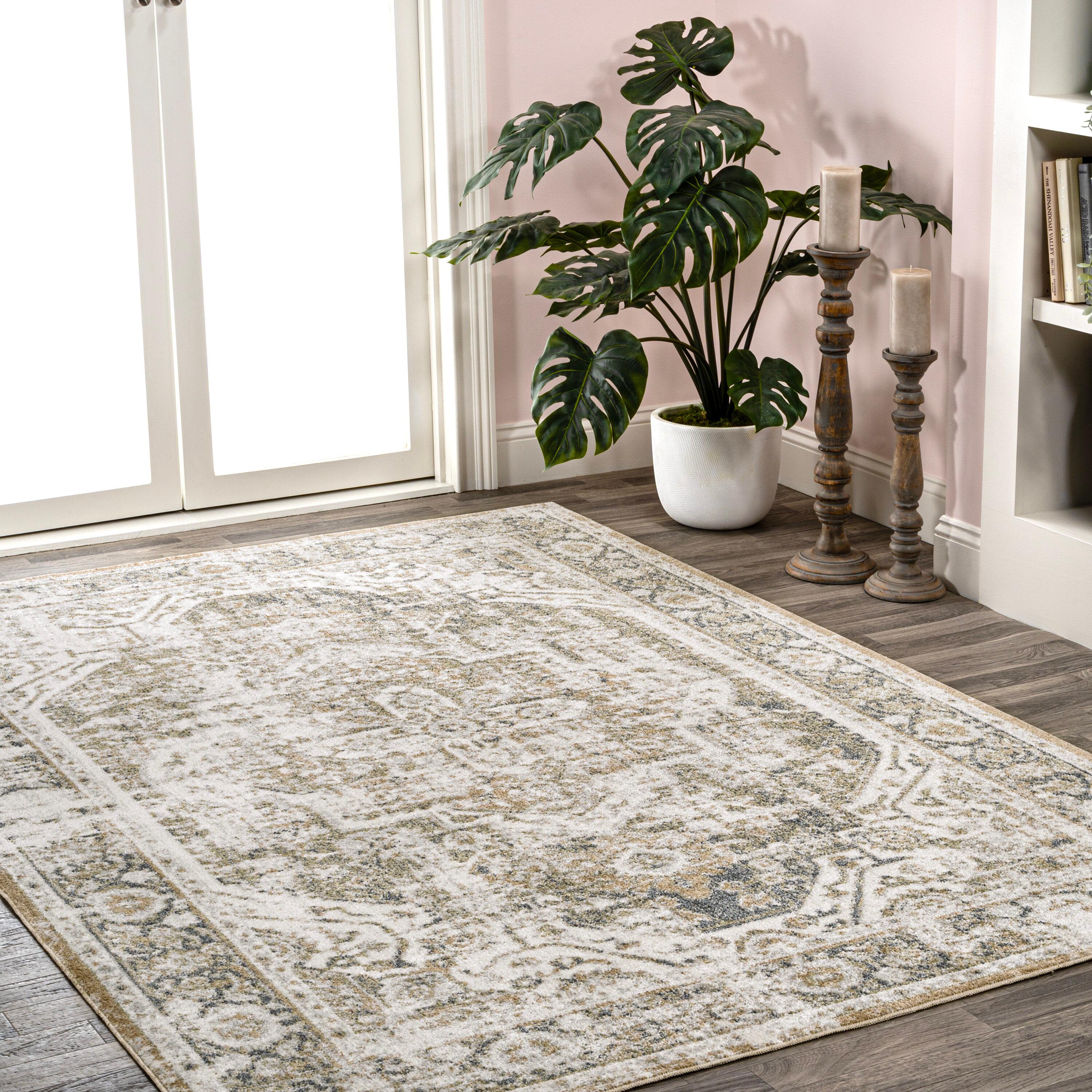 JONATHAN Y Keesha Bold Distressed Medallion Low-Pile Machine-Washable Indoor Area Rug