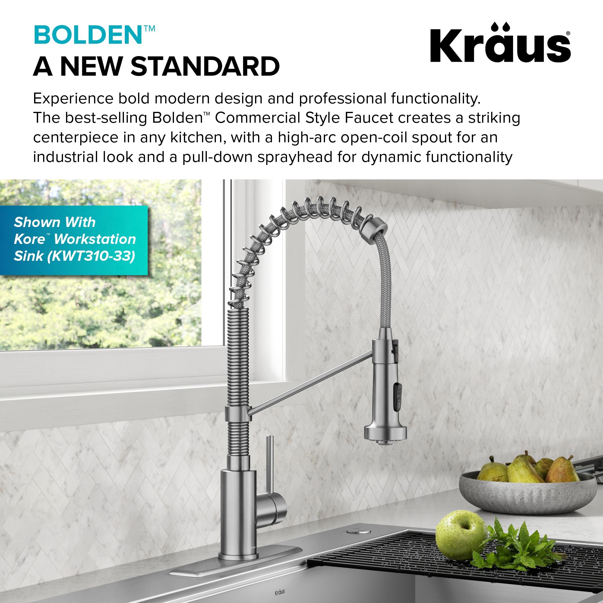 KRAUS Bolden Commercial Style 2-Function Single Handle Pull Down Kitchen Faucet