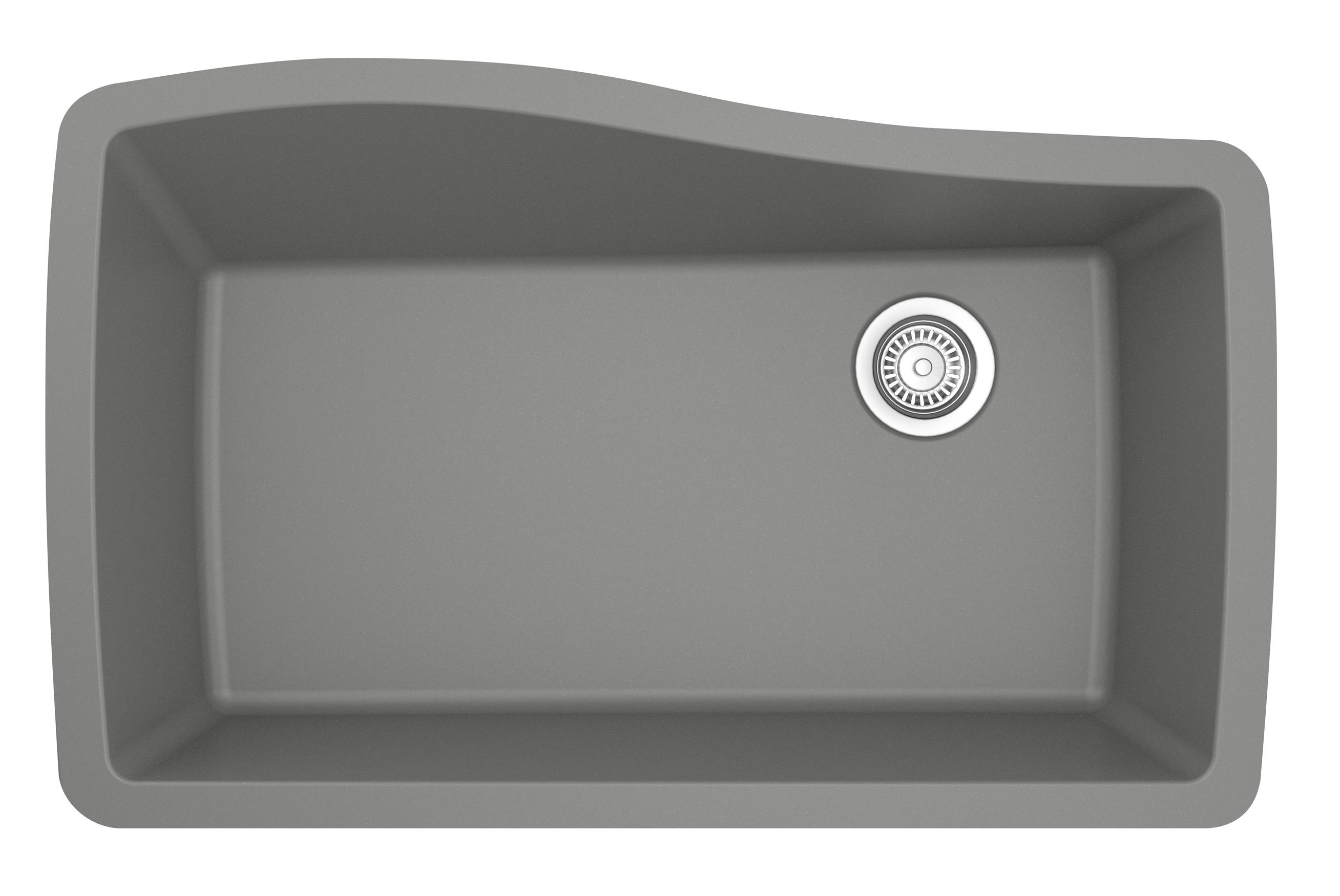 Karran Karran Undermount Quartz Composite 33-1/2'' X 21'' Single Bowl Kitchen Sink QU-722-GR