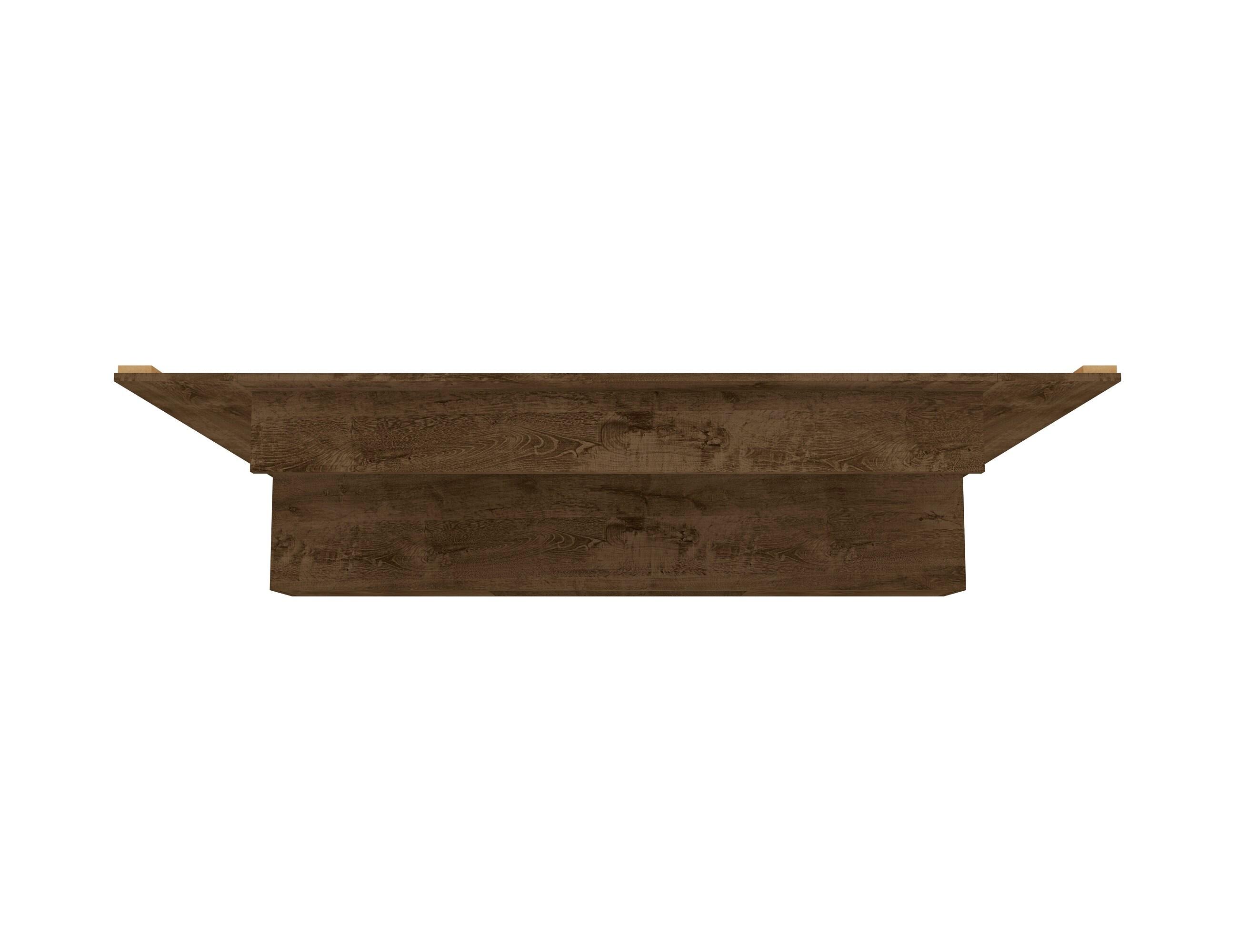 Manhattan Comfort Liberty Wood Entertainment Center for TVs up to 65", Rustic Brown